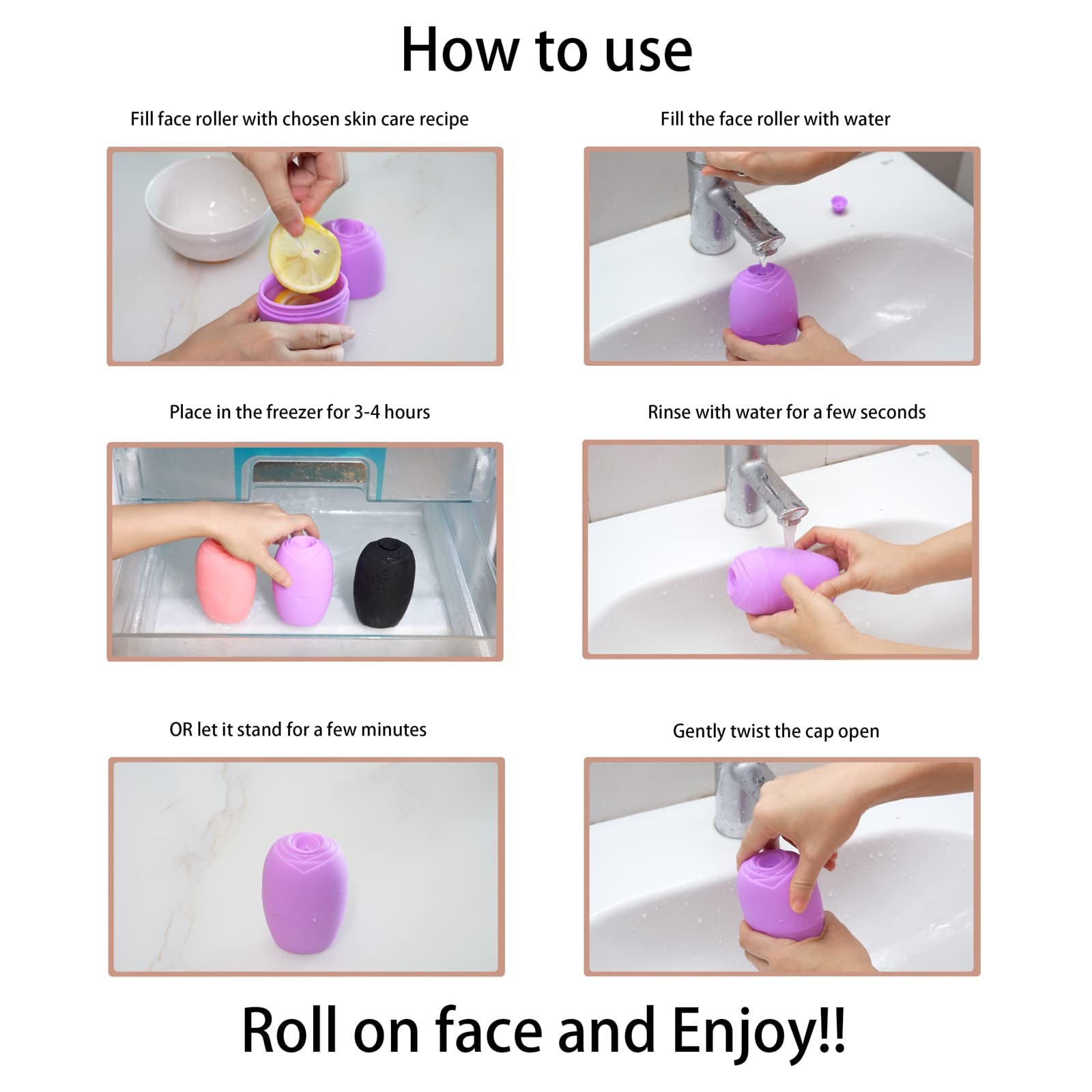 2Pack Ice Face Roller, Silicone Ice Roller for Face to Tighten and Lift Skin,…
