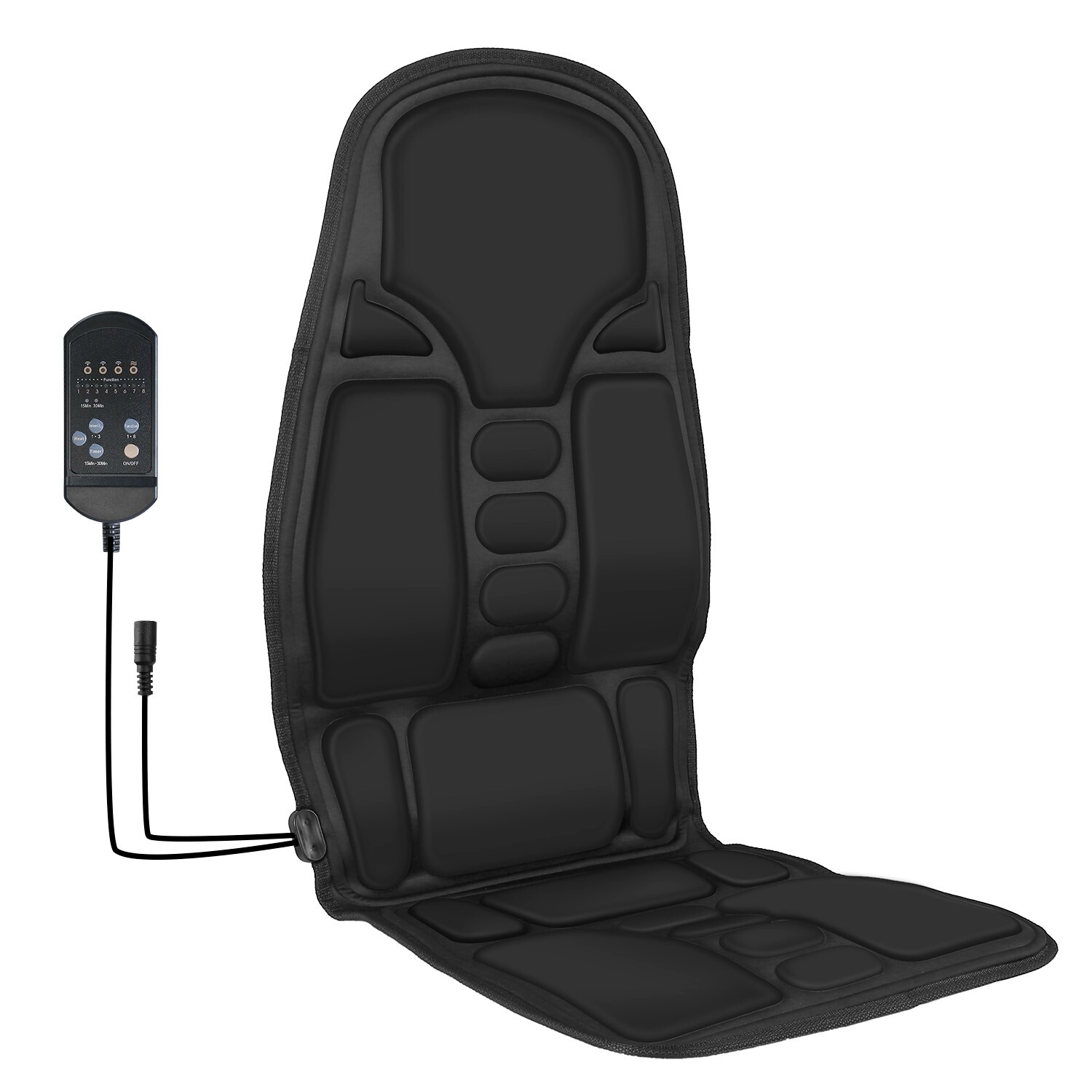 8 Mode Massage Seat Cushion Heated Back Neck Massager Body Chair Pad 3 Intensity