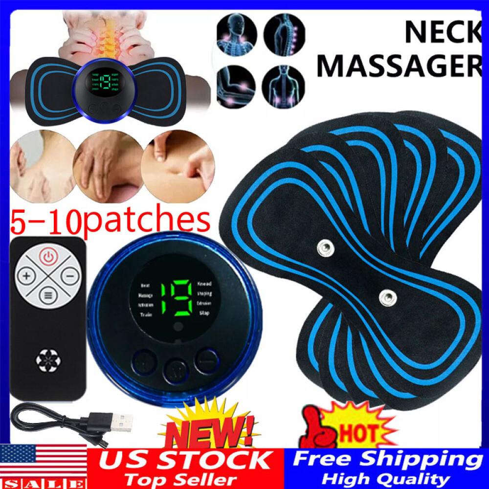 10~Pulse Tens Unit EMS Massager Stimulater Neck Back Massager Pain Relief Device