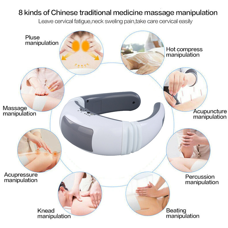 Electric Cervical Pulse Neck Massager Muscle Relax Massage Magnetic Therapy US