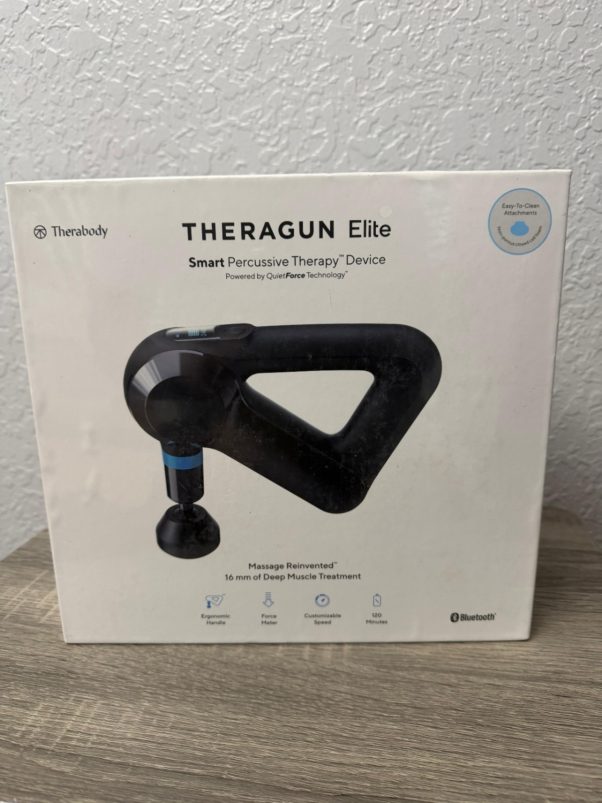 Theragun Elite Percussive Massage Gun Cordless Bluetooth Black w/Case 5 Heads