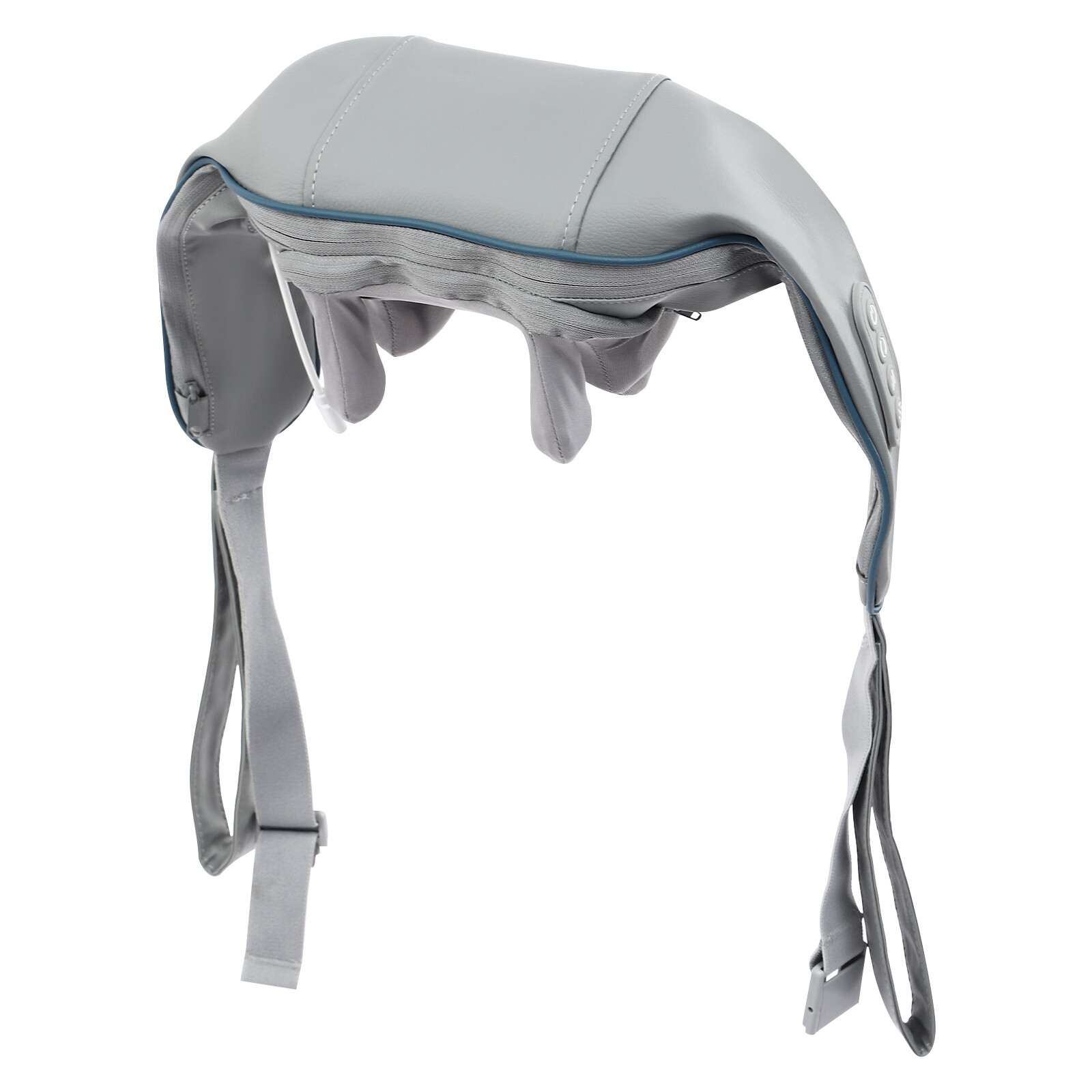 Grey Wearable Neck Shoulder Massager 5D Deep Massage Warm Compress 10W