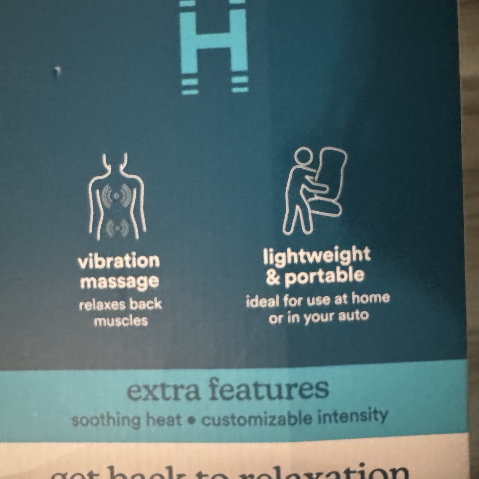 HoMedics VC-110H-BK Portable Travel Massage Cushion Brand New