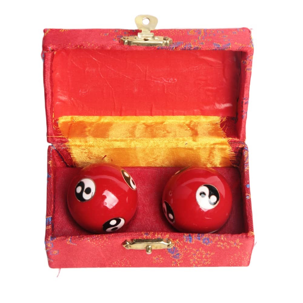2Pcs Chinese Health Exercise Stress Baoding Balls Relaxation Therapy YIN YANG…
