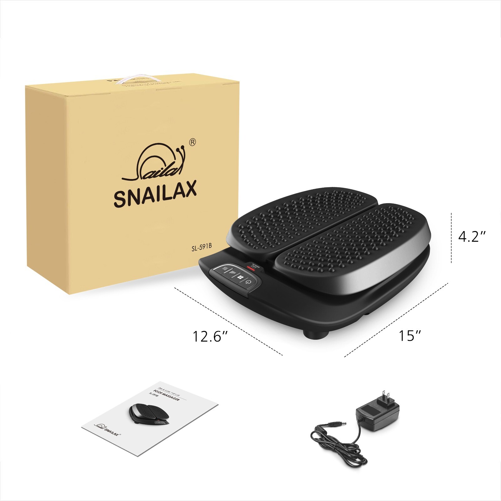 Foot Massager Machine with Heat for Blood Circulation Plantar Fasciitis, Black