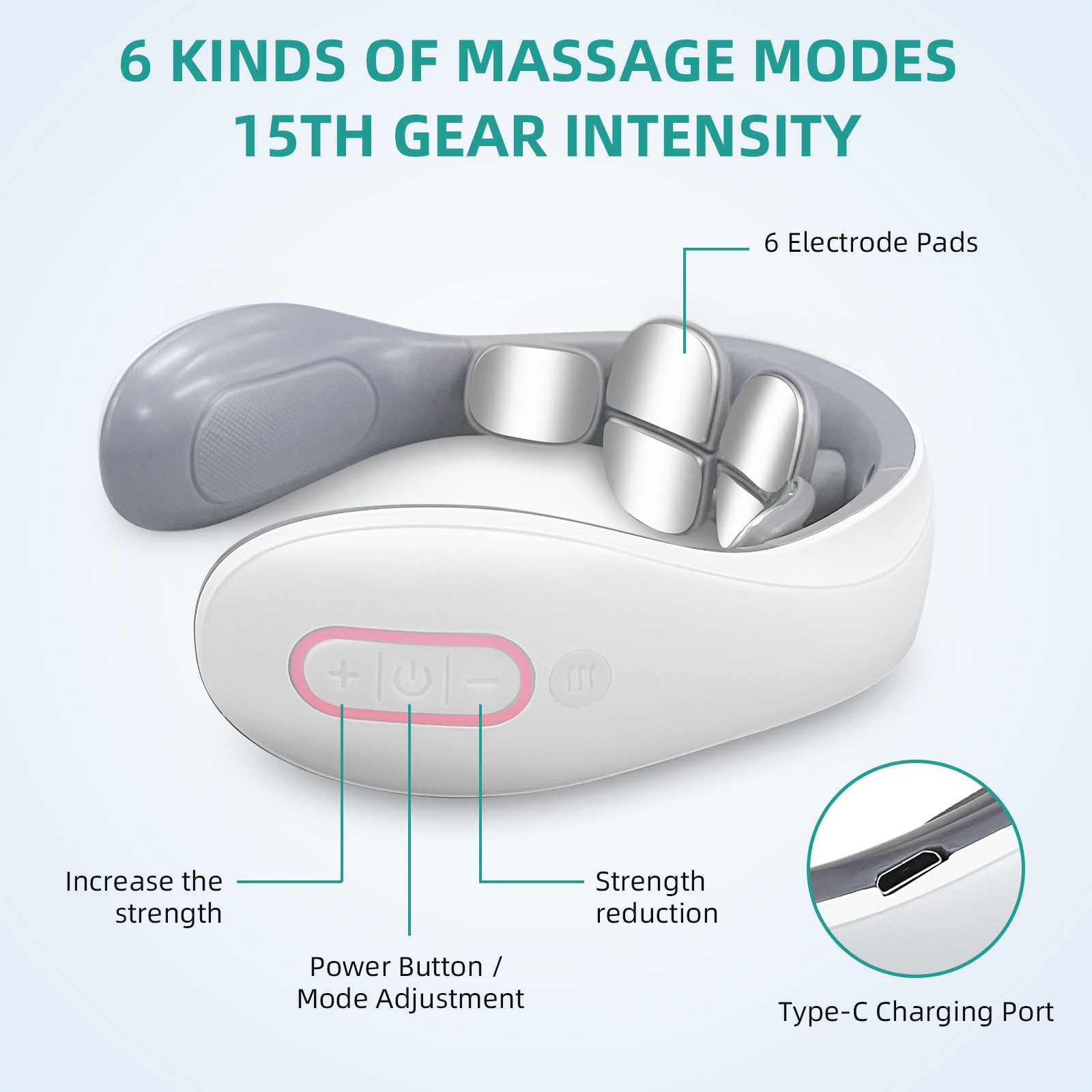 EMS Electric Neck Massager With Heat For Deep Tissue Muscle And Shoulder Pain
