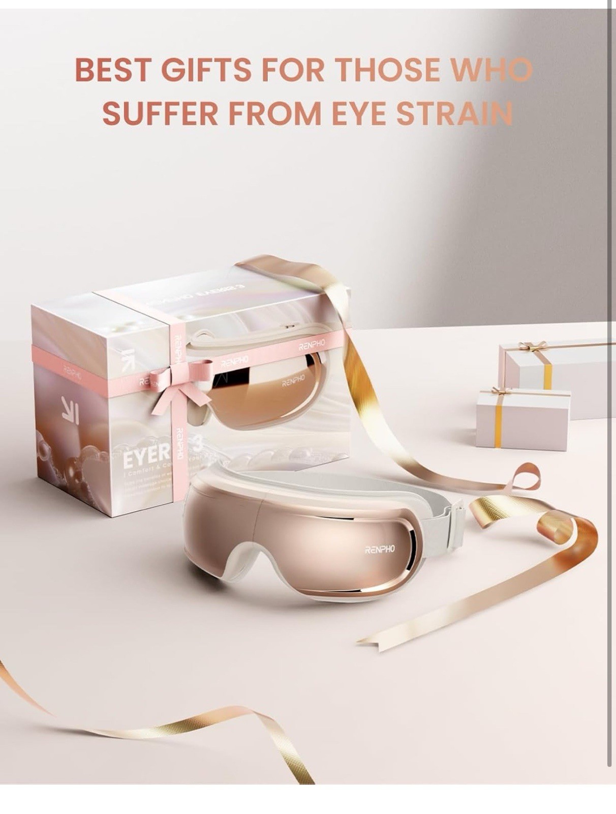 RENPHO Eye Massager Eyeris 3 With Heat and Cooling + Voice Control & Ice Pack