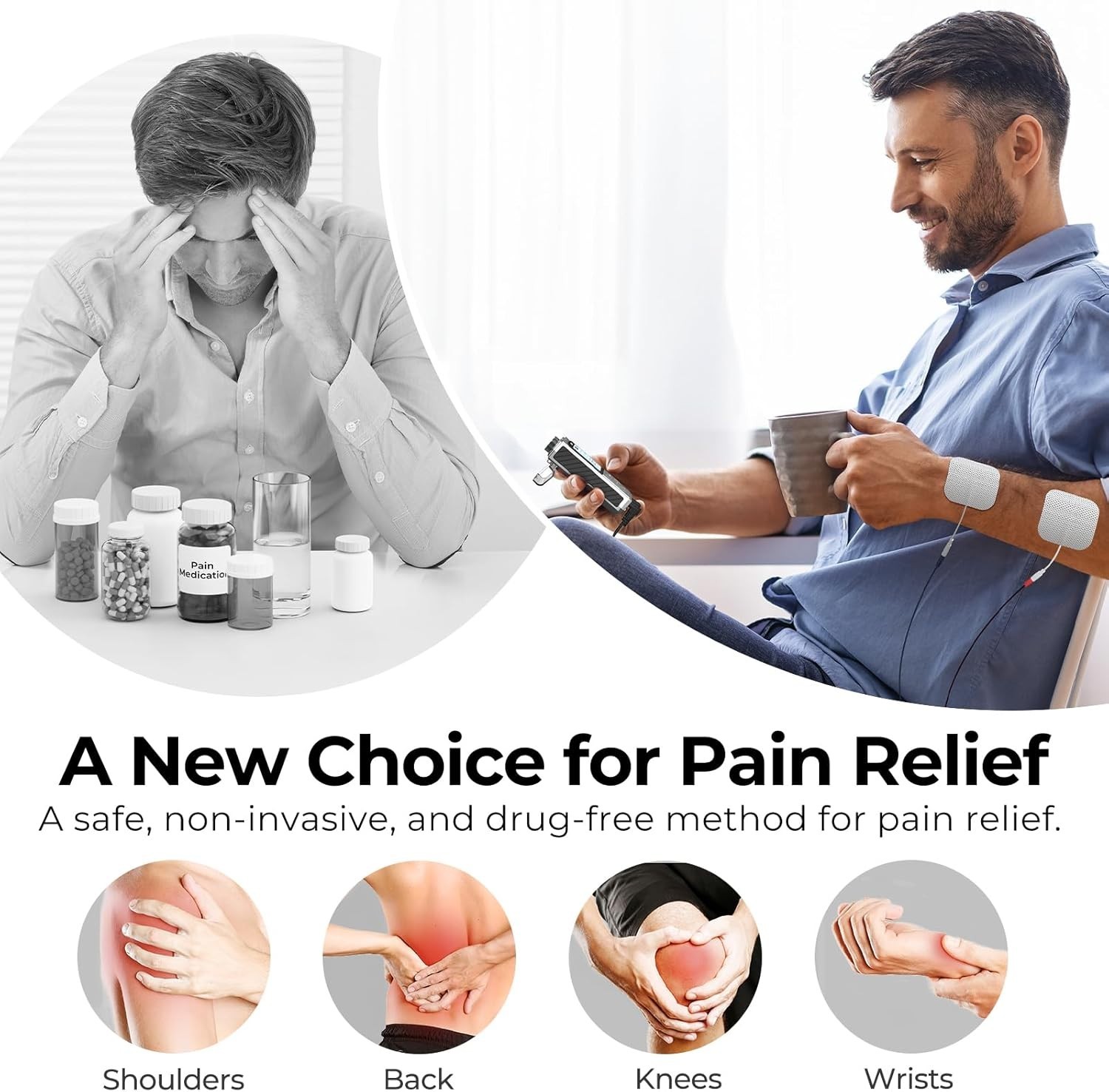 Rechargeable Digital TENS Unit Muscle Stimulator with 600 mAh Battery,…