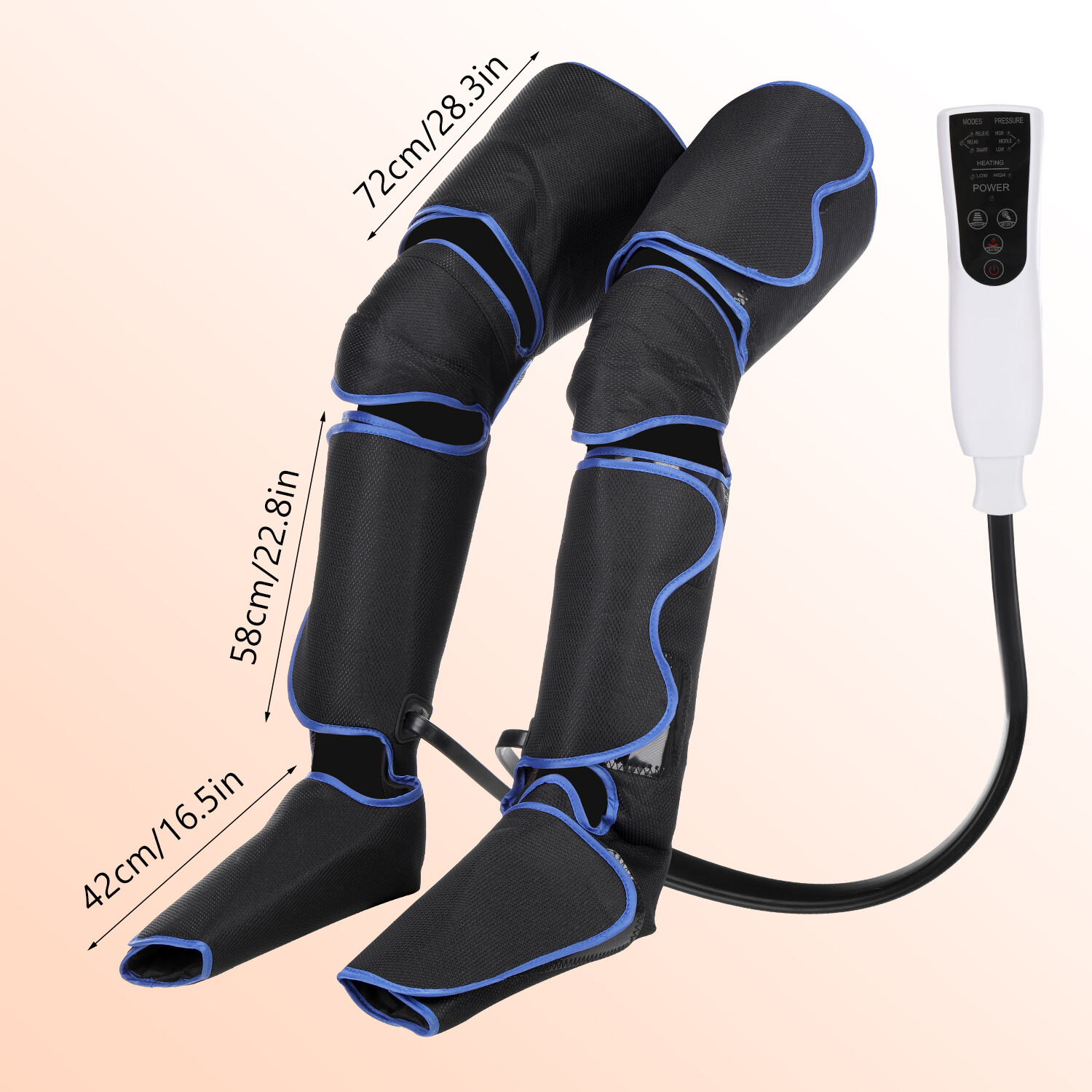 Portable Leg Massager, Air Compression Thigh, Calf, Knee & Feet Massager b