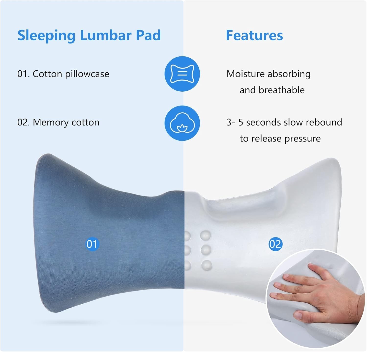3 In 1 Electric Lumbar Support Pillow Smooth Spine Triple Fusion Back Massager