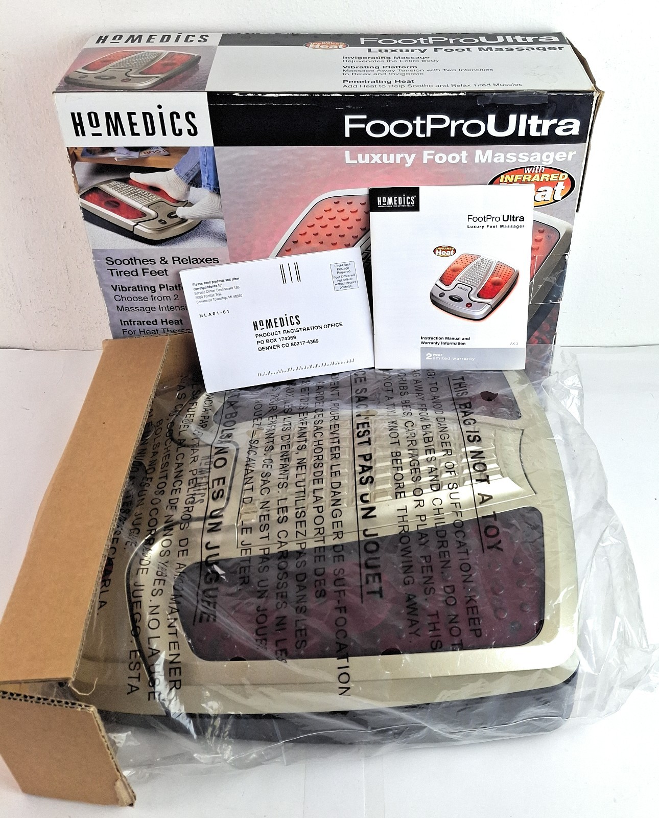 HoMedics Foot Pro Ultra Luxury Foot Massager Infrared Heat Model AK-3 New In Box