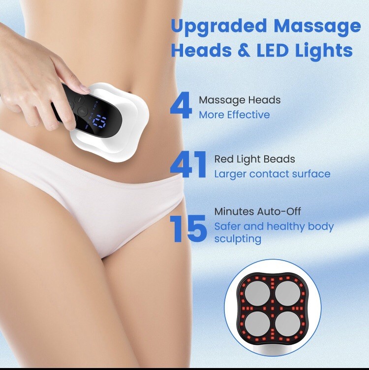 4 Massager Heads Cellulite Remover Massager Wireless Hand held Body Legs Machine