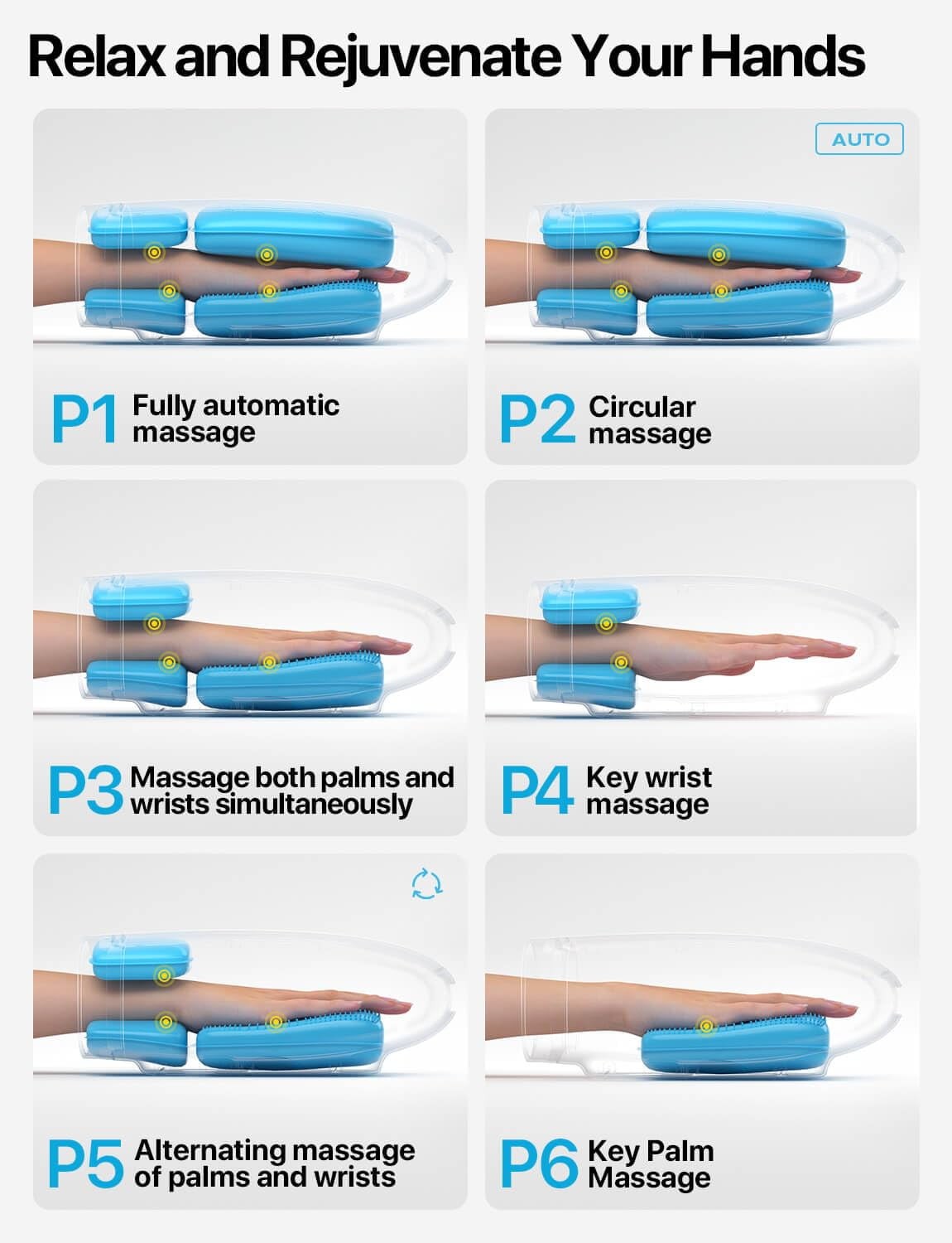 Hand Massager with Heat and Compressionfor Carpal Tunnel and Finger Numbness, 6