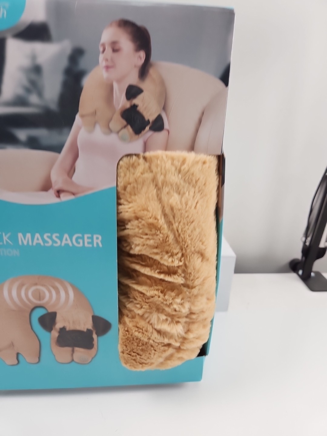 Health Touch Neck Massager Vibration Dog Plush Polyester