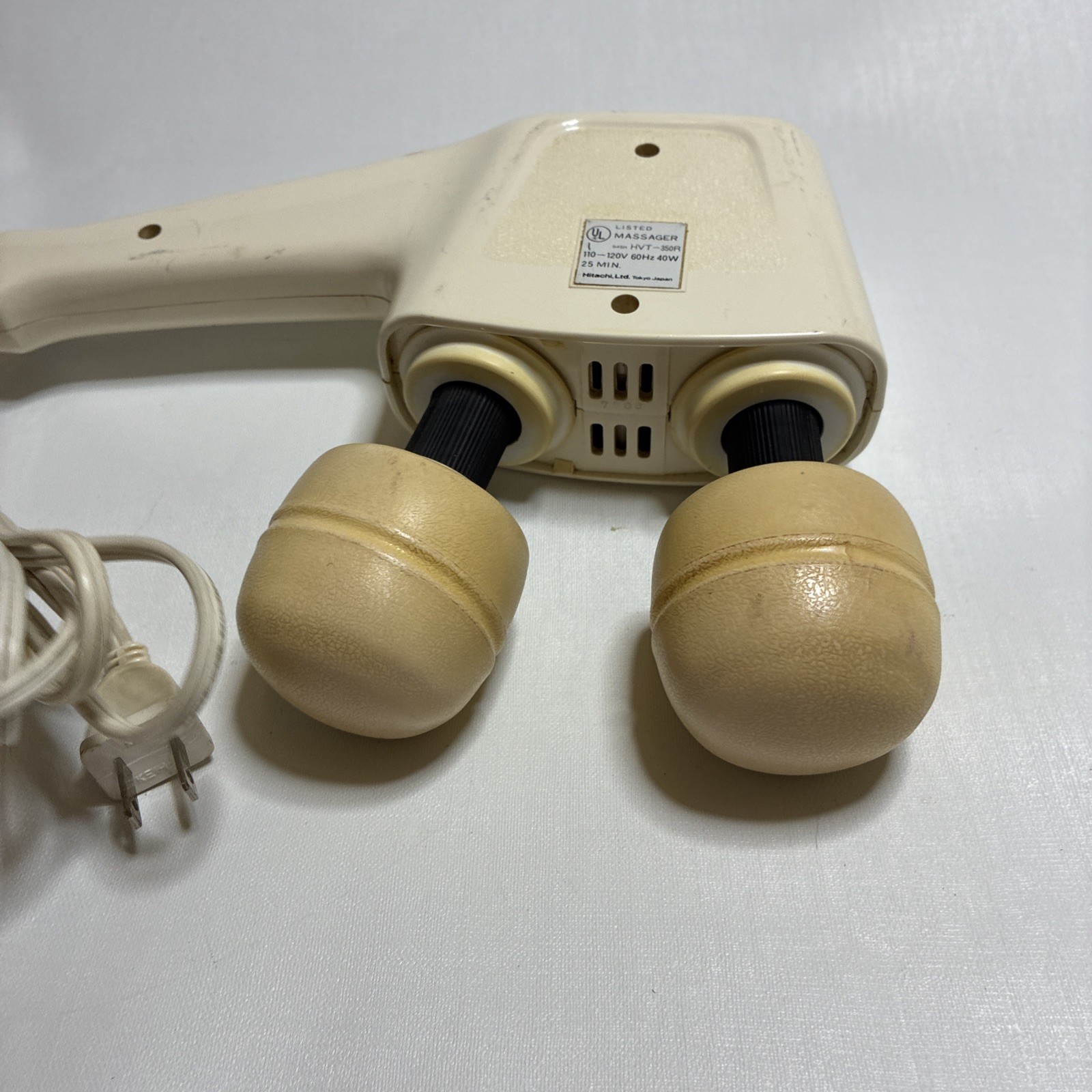 Vintage Hitachi Massager Dual Heads Electric 2 Speed HVT350R Japan Tested