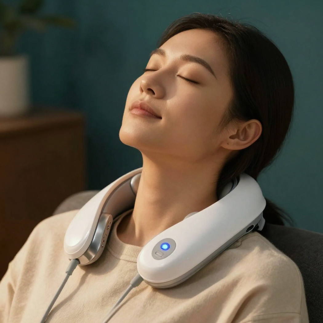 Electric Neck Massager Intelligent TENS Pulse Heat Therapy Narrow Neck 13cm/5.1″