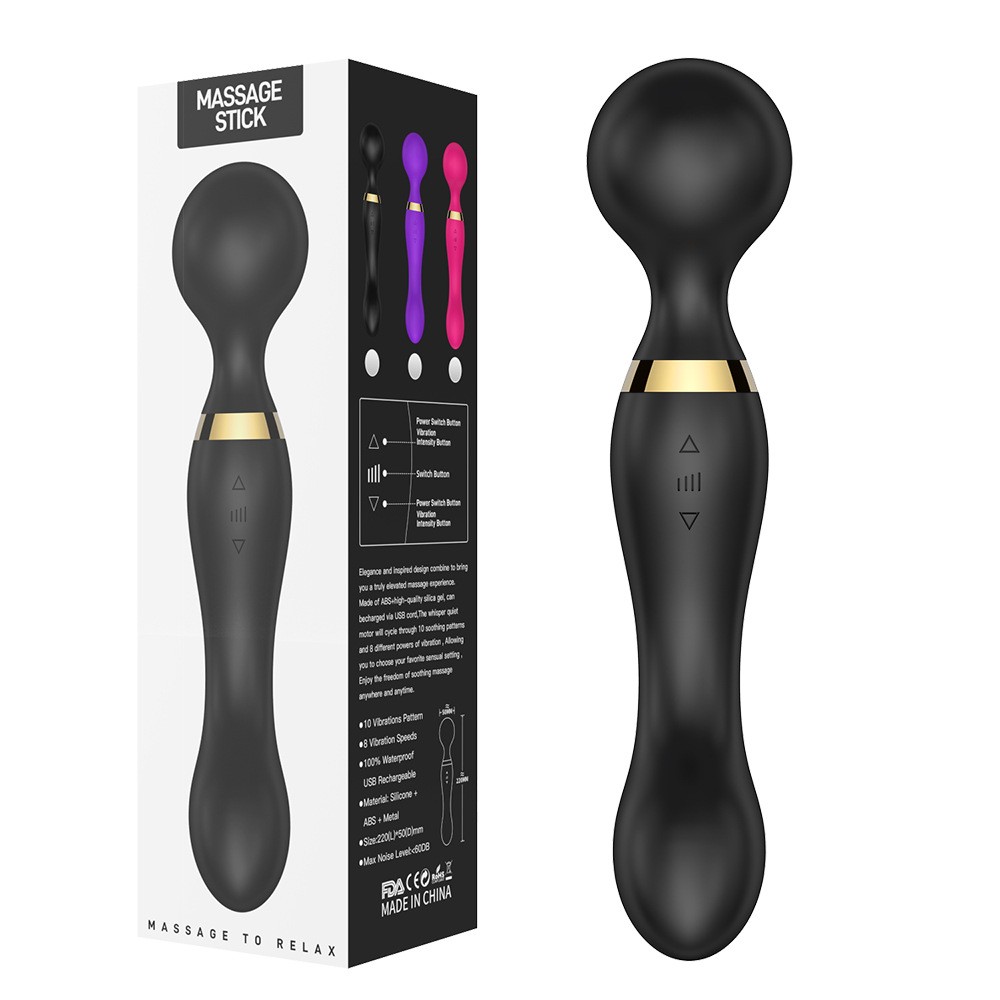 Silicone-Double-Head-Big-Full-Body-Massager-Vibrator-Mute Rechargeable 20 Speeds