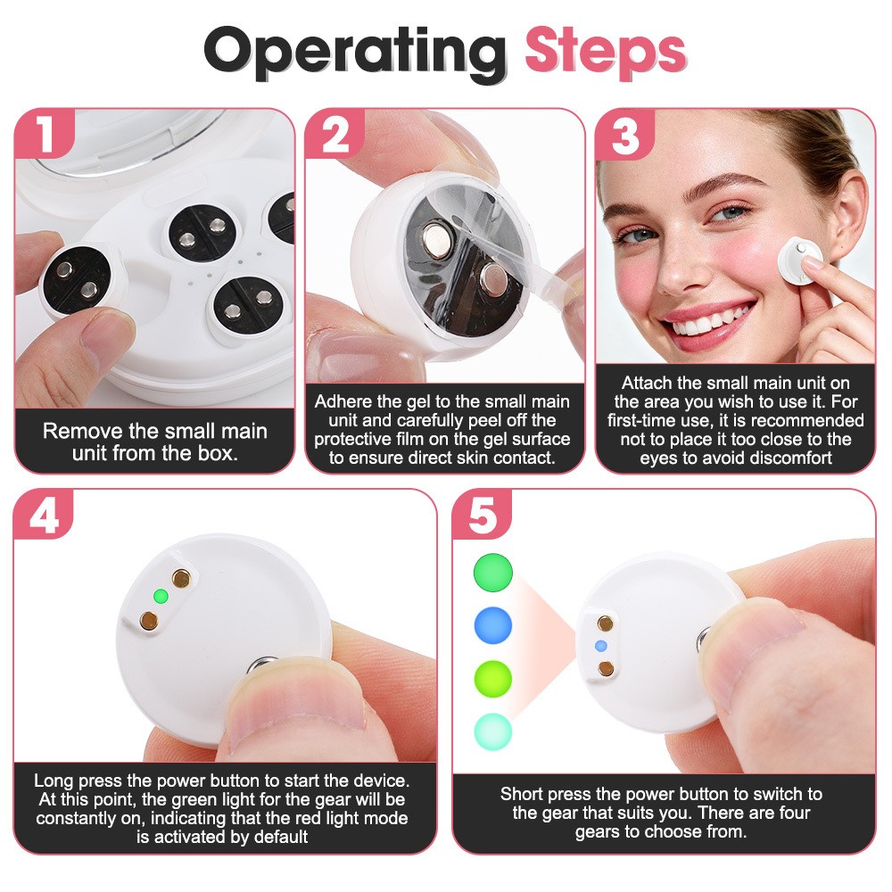 LED Microcurrent Red Light Therapy 2 in 1 Facial & Eye Beauty Massager Device