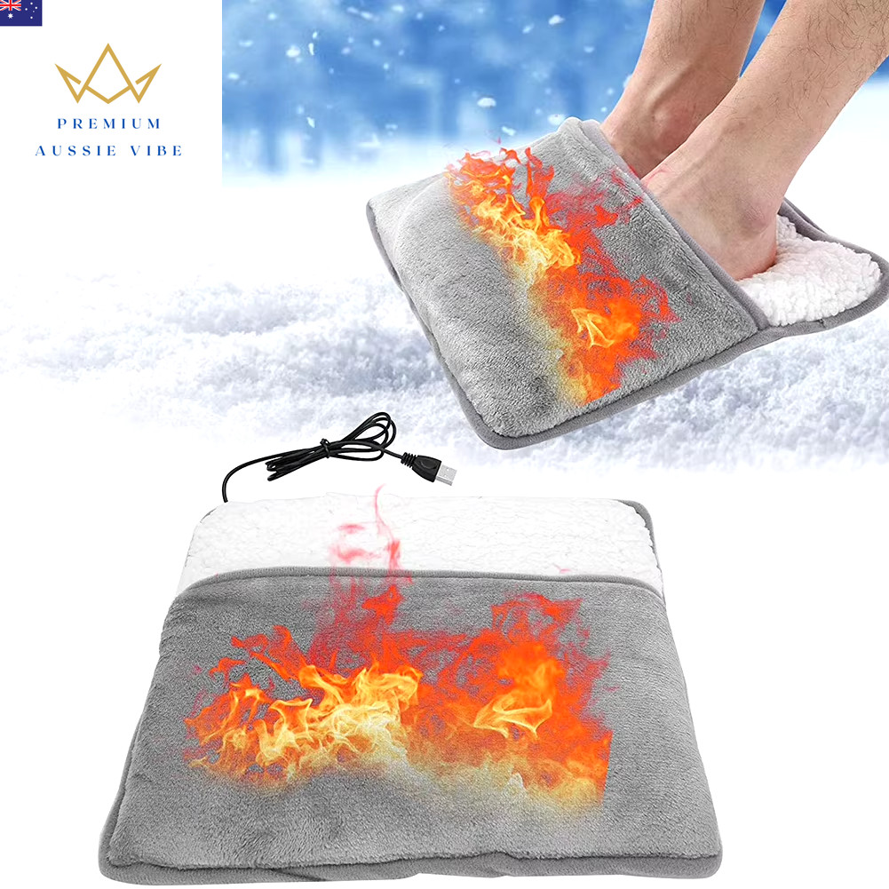 Electric Heater Foot Warmer USB Charging Power Saving Fleece Couple Warm Foot Co