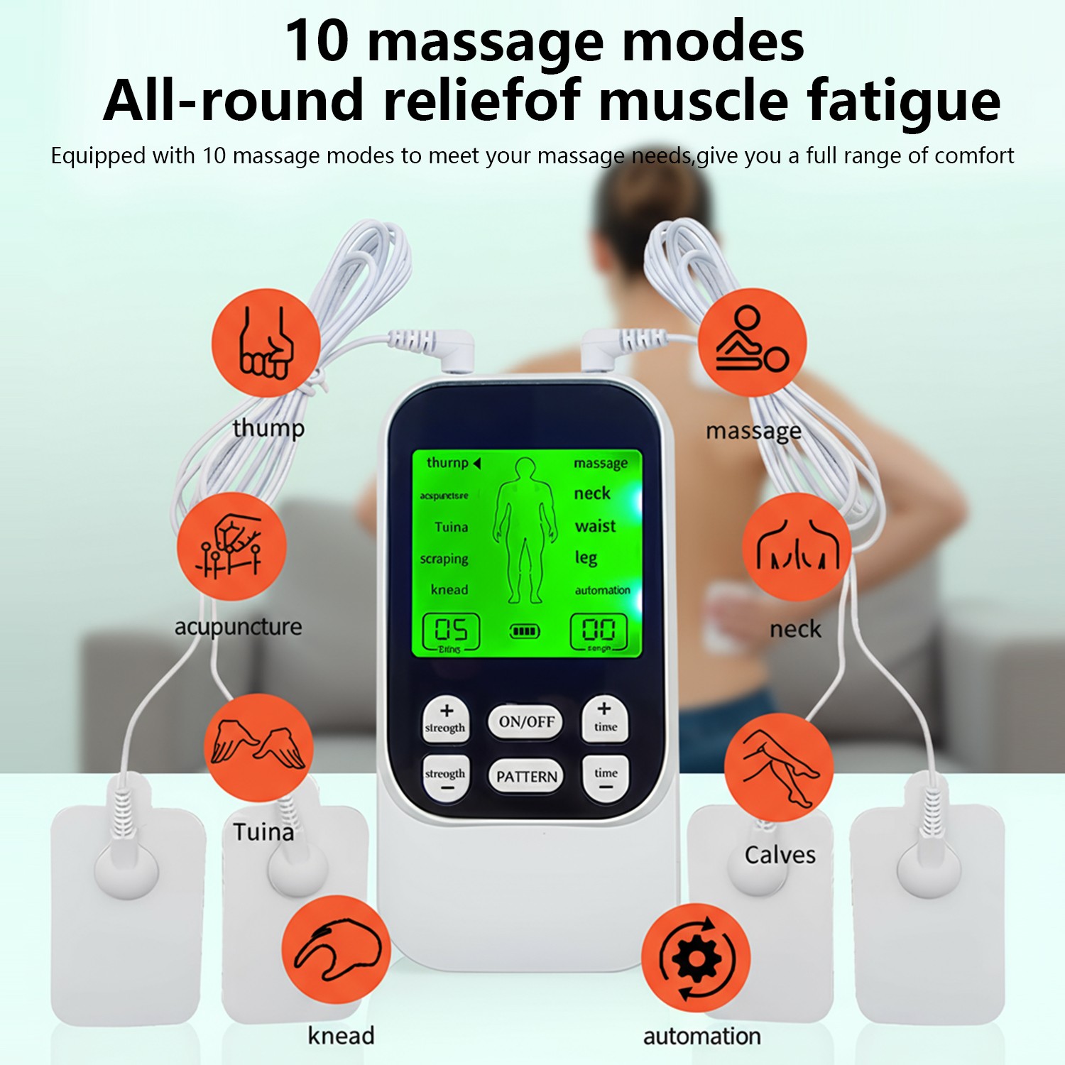 TENS Unit Muscle Stimulator Dual Channel Electric EMS Pulse Massager Back Body
