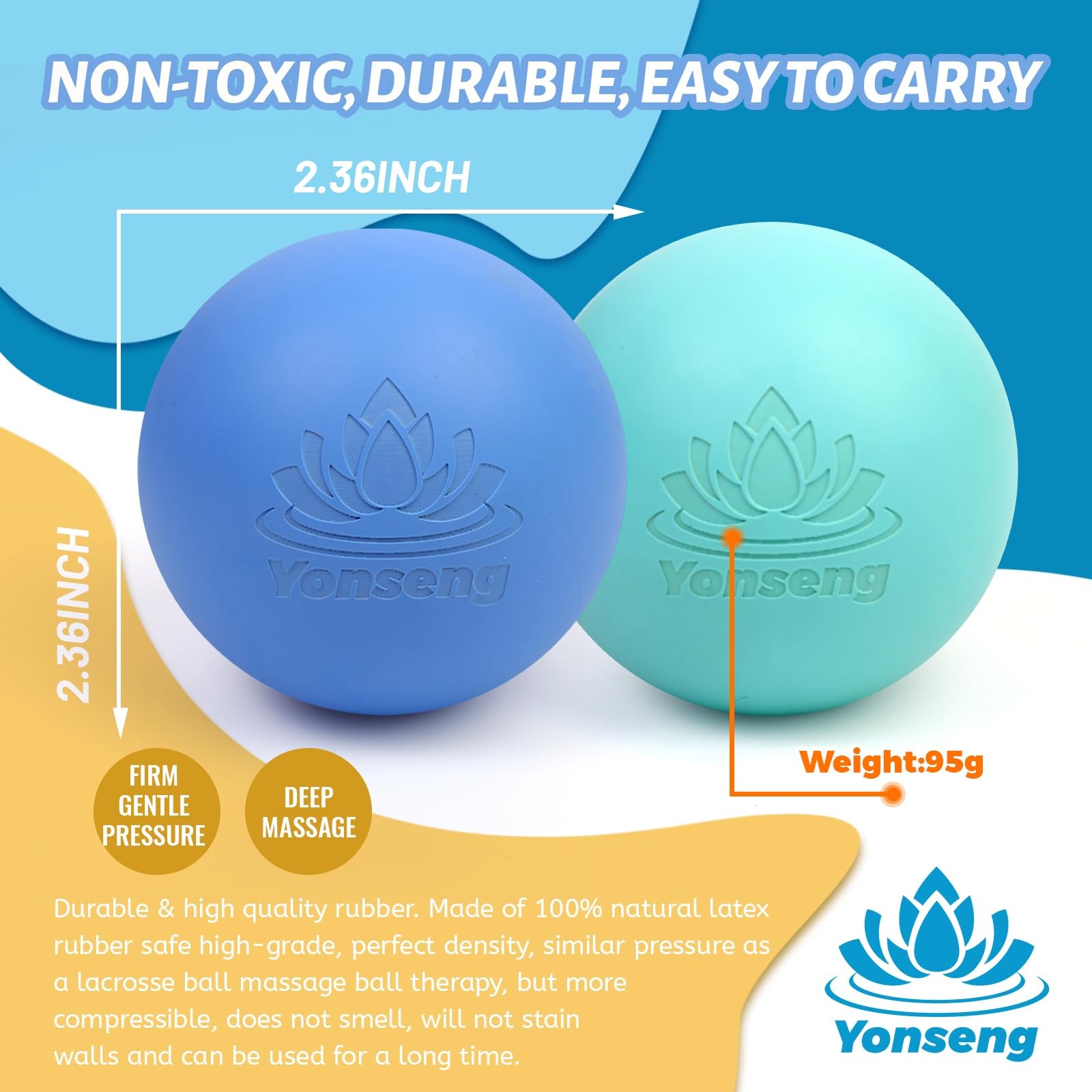 Natural Rubber Physical Massage Therapy Ball Set Physical Massage Ball Therap…