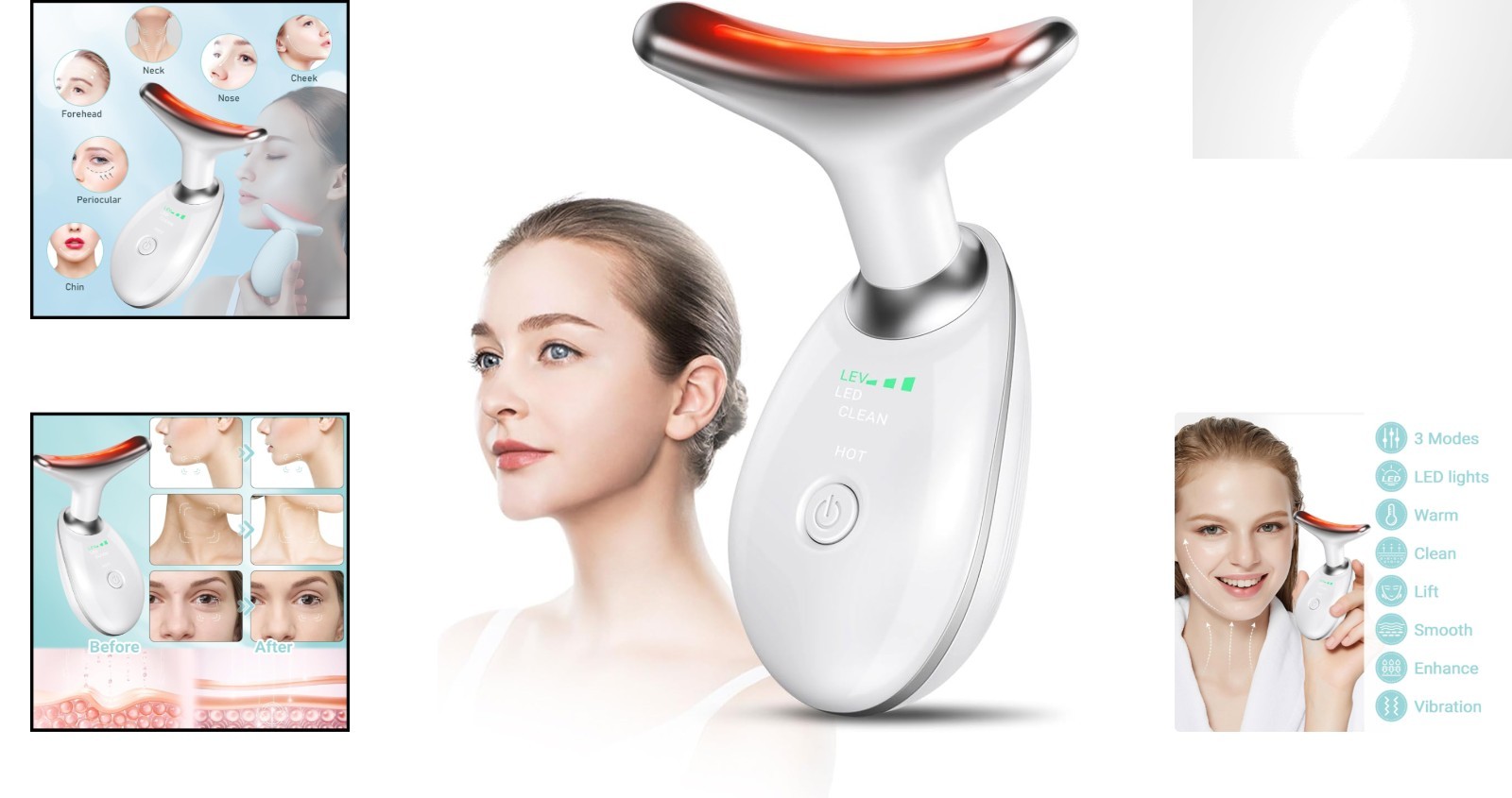 Neck & Face Massager – Skin Care Roller with 3 Modes