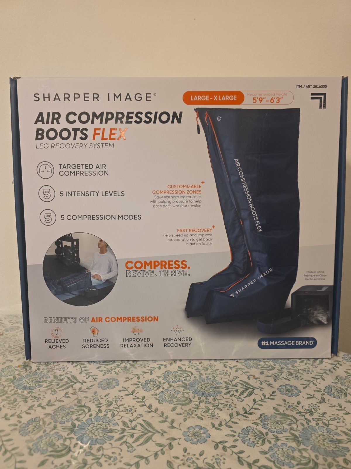 Large / XL – Sharper Image PowerBoost Air Compression Boots Leg Massager