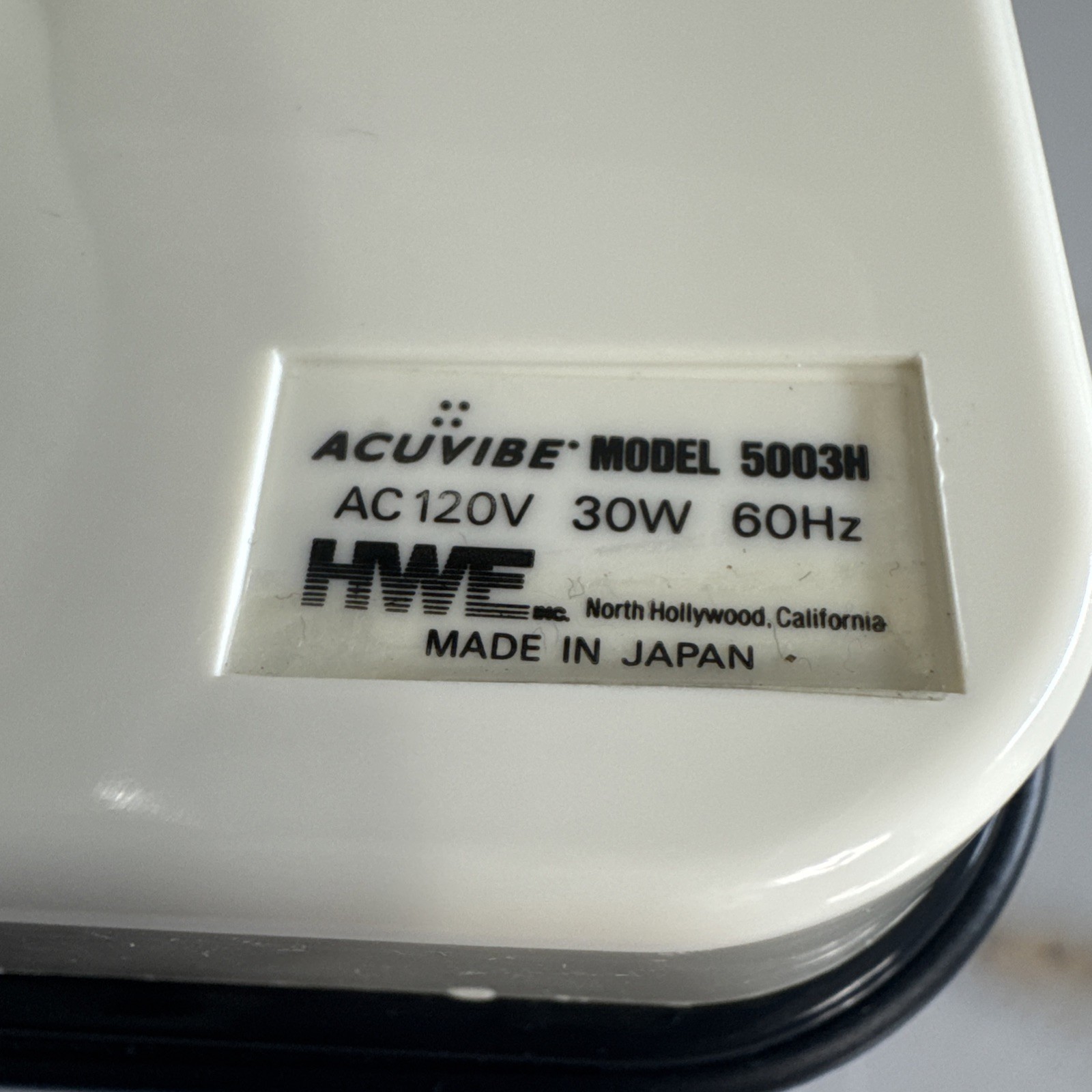 Acuvibe 5003H 2 Speed Lumbar Full Body Heavy Duty Massager Made In Japan