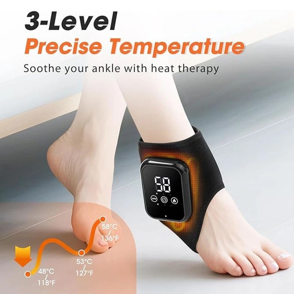 Foot Ankle Massager 3-Speed Vibration Infrared Hot Compress Therapy Pain Relief