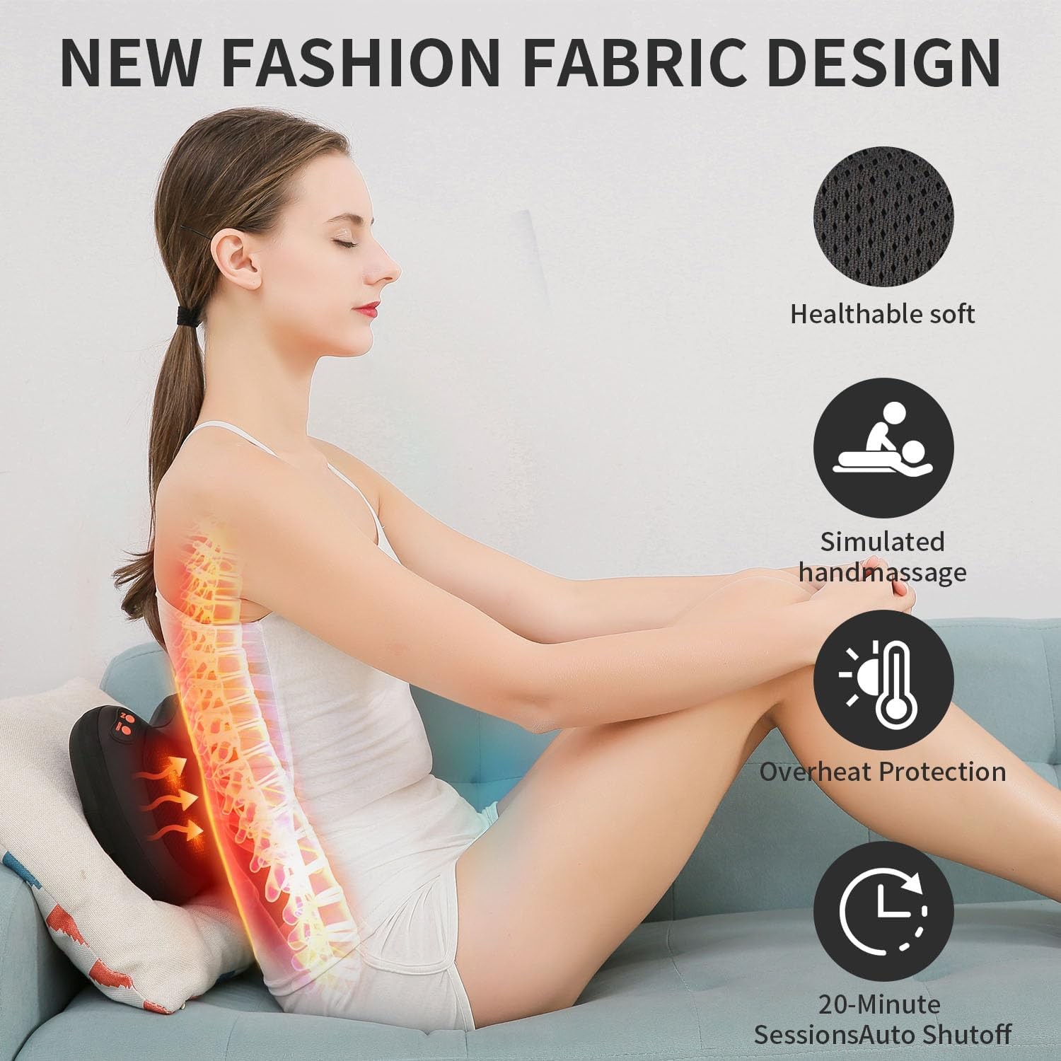 Shiatsu Neck Shoulder Back Massager Pillow with Heat Deep Tissue Pain Relief