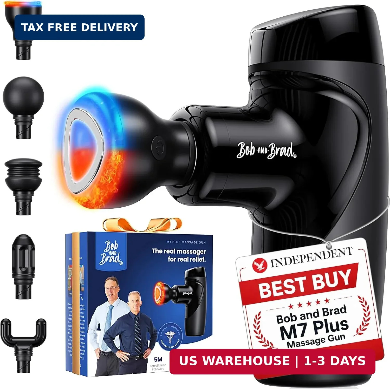 Heated Mini Massage Gun Deep Tissue Percussion Muscle Massager Portable