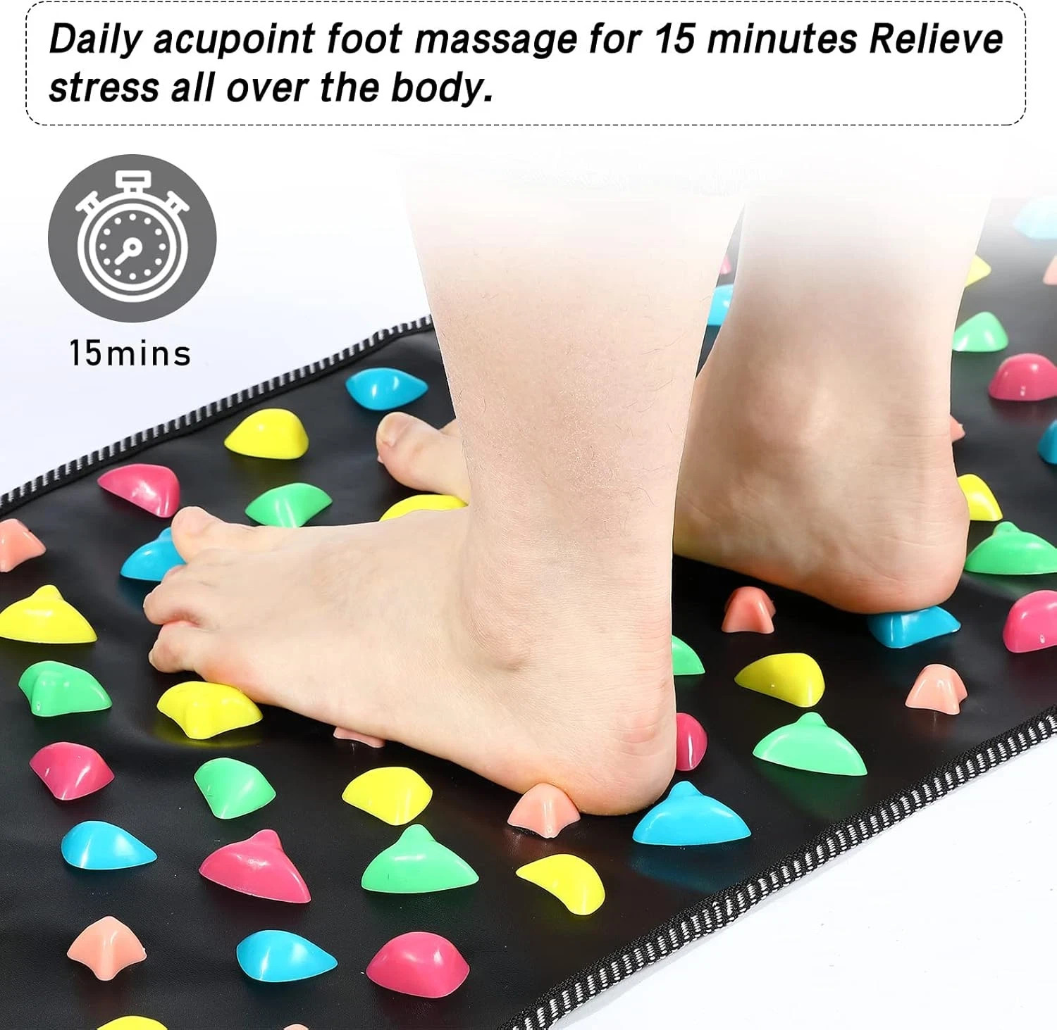 Foot Massage Mat Reflexology Walk Stone Road for Acupressure Foot Massage Acupoi