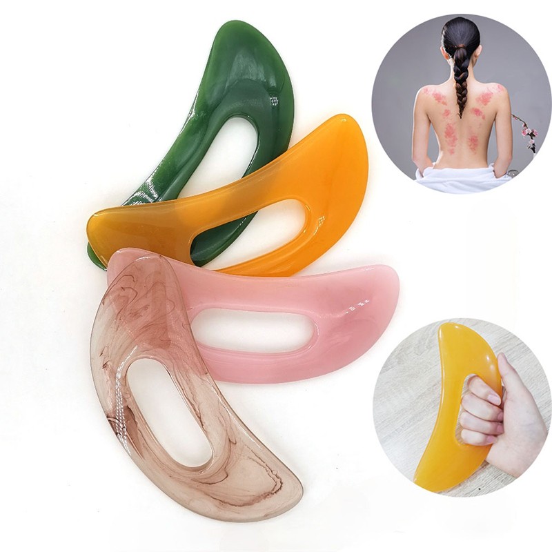 1PC Guasha Board Natural Stone Synthetic Resin Scrpy aping Board Massage Tool