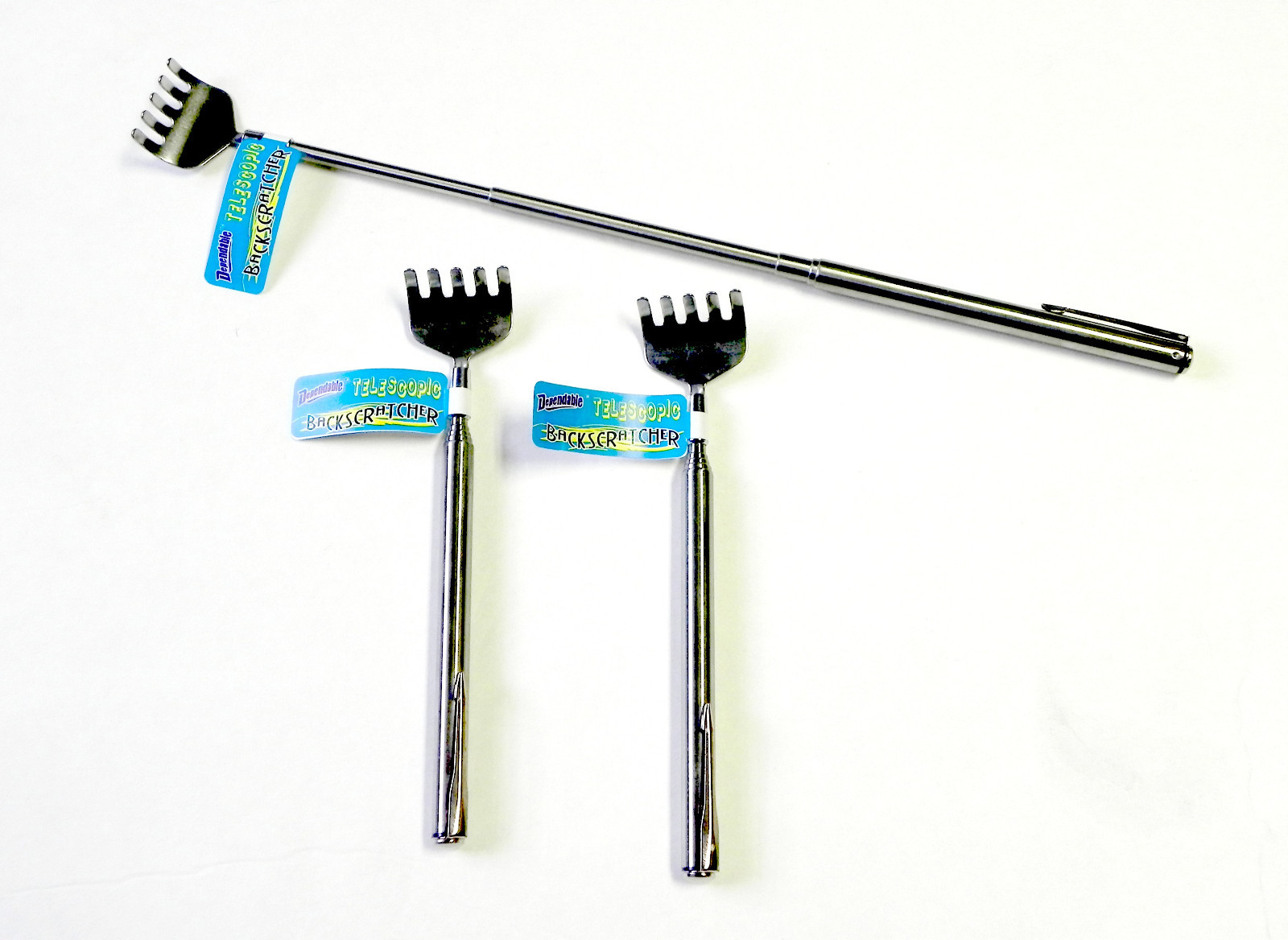 ExtendableTelescoping Back Scratcher w Pocket Clip 20″ LOT OF 3 USA Shipper New