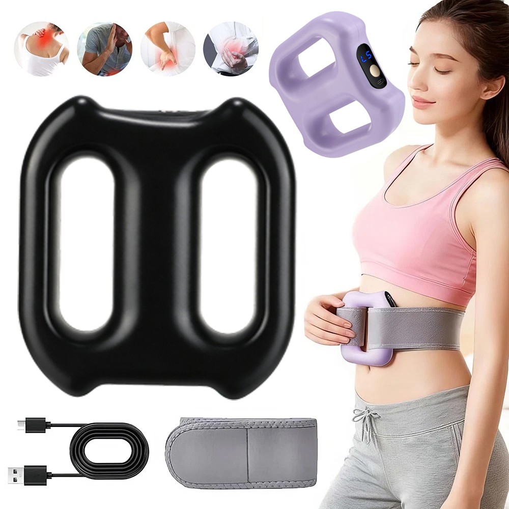Hot Compress Electric Fascia Ring Muscle Relaxation with Belt Waist Massager NEW