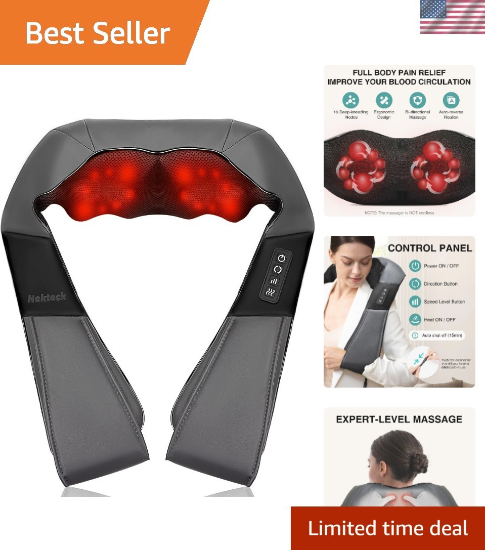 Wrap-Around Shiatsu Massager with Adjustable Heat – Ideal Gift for Stress Relief