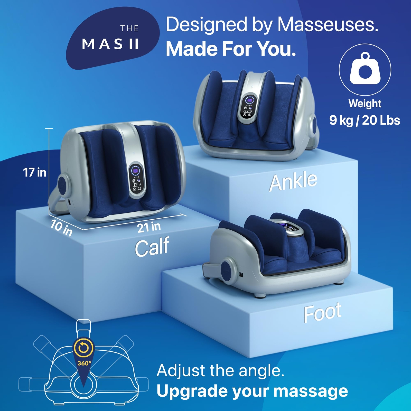 MIKO Shiatsu Foot Massager for Circulation & Pain Relief – Deep Tissue Kneading