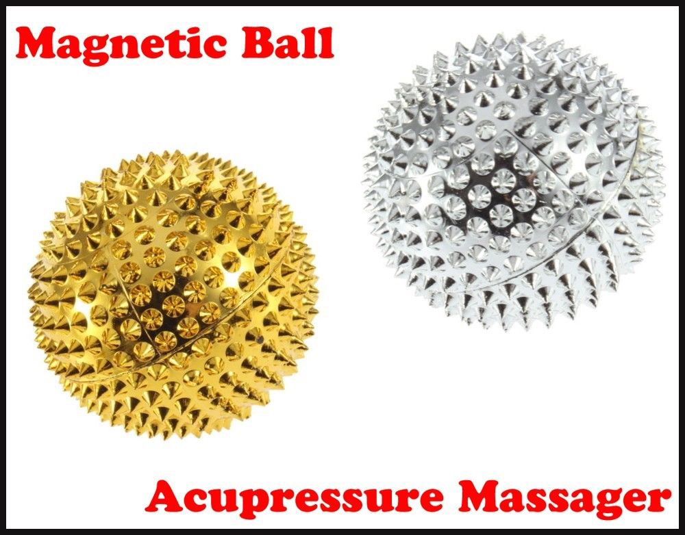 Indian 2 x Magnetic Palm Acupressure Needle Ball for-Massages-Magnetic Therapy.
