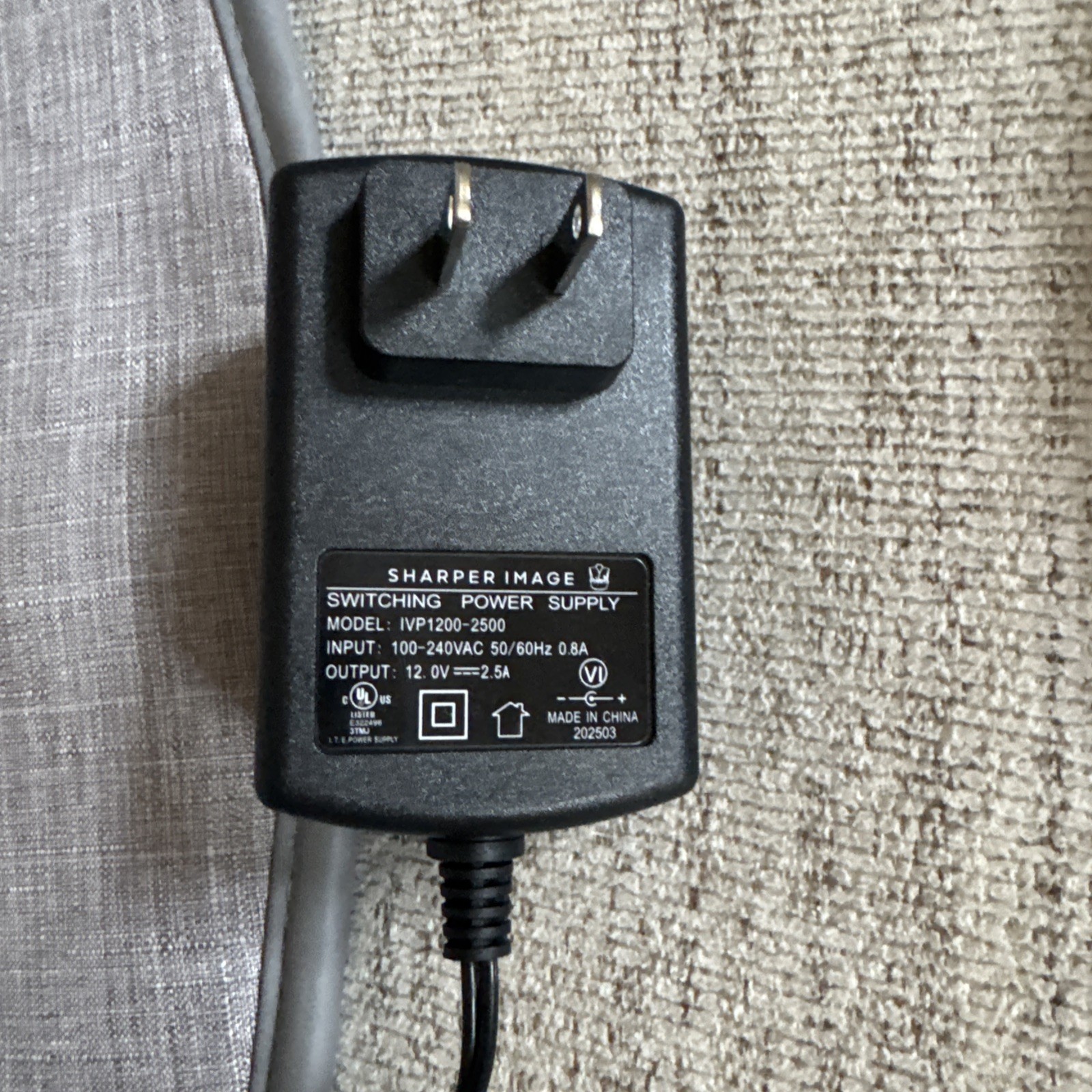 Sharper Image Heated Neck and Shoulder Massager Wrap Gray, Used
