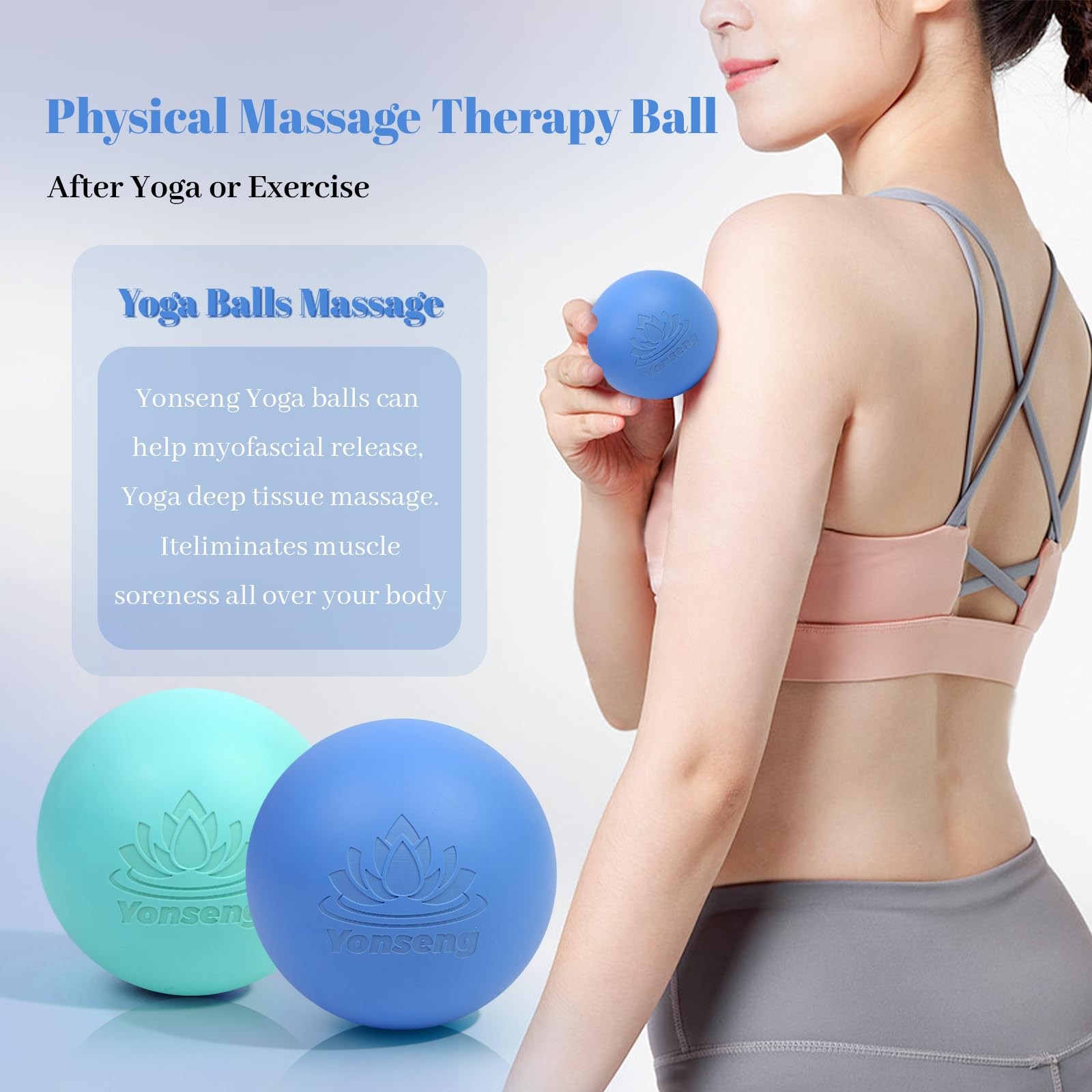 Natural Rubber Physical Massage Therapy Ball Set Physical Massage Ball Therap…