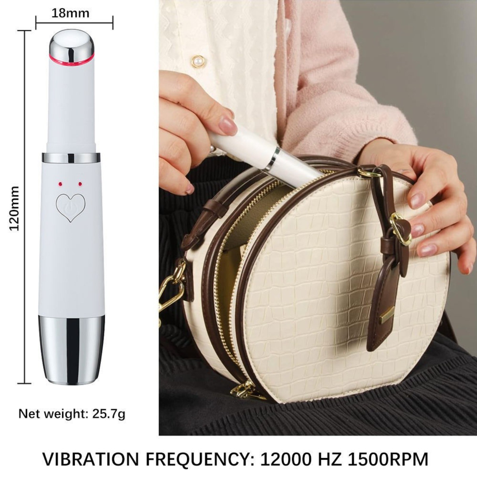 Rechargeable Triple Light Eye Massage Wand For Eye Serum Absorption