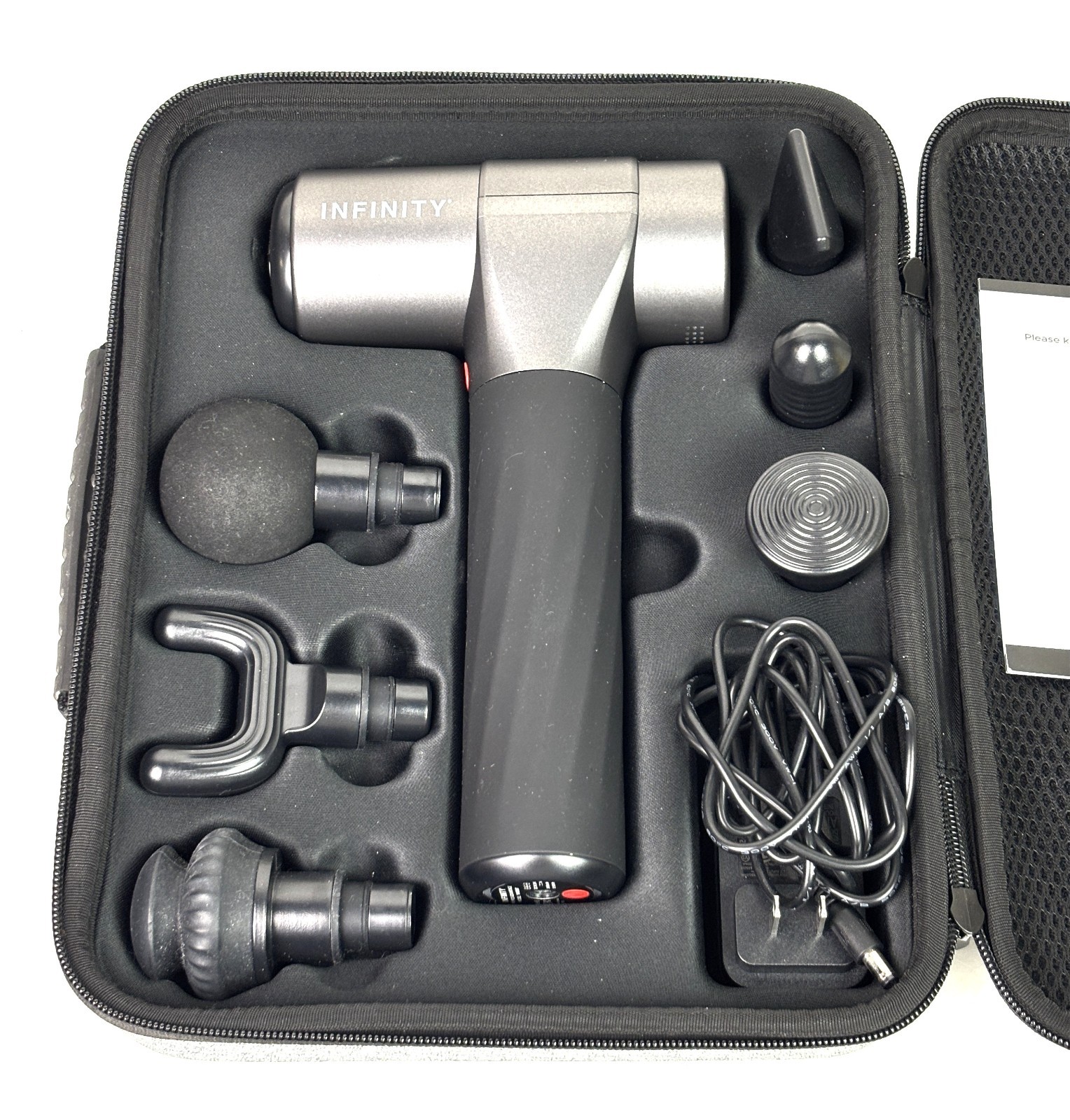 Infinity PR Pro Advantage 45W Cordless Massage Gun with 6 Heads PARTS ONLY READ