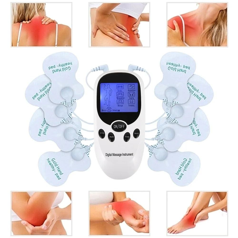 TENS Machine USB Electrical Muscle Stimulator Massager Pulse Dual Channel White