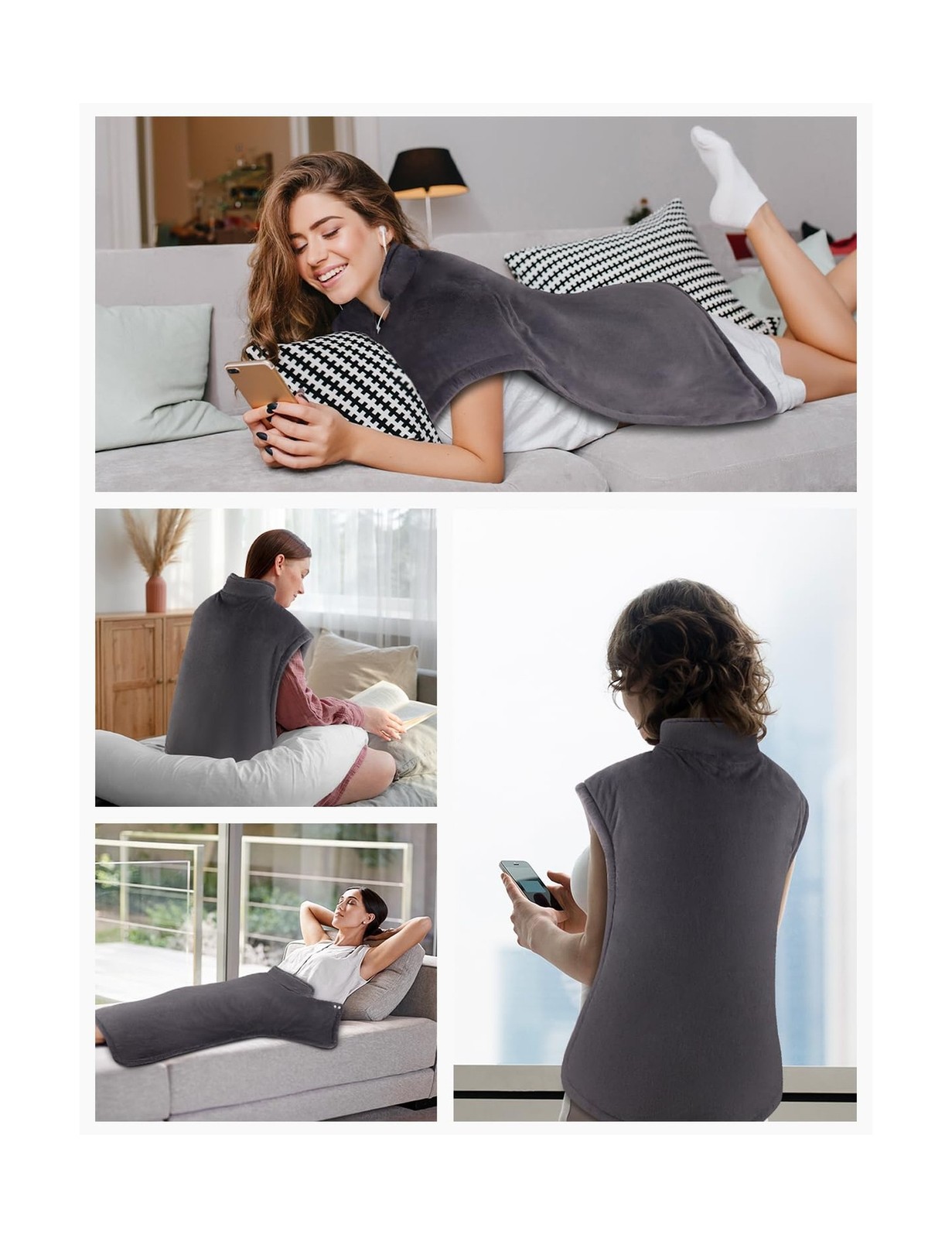 Heating Pad for Back and Period Pain Relief, for Shoulders, Abdomen & Waist, …
