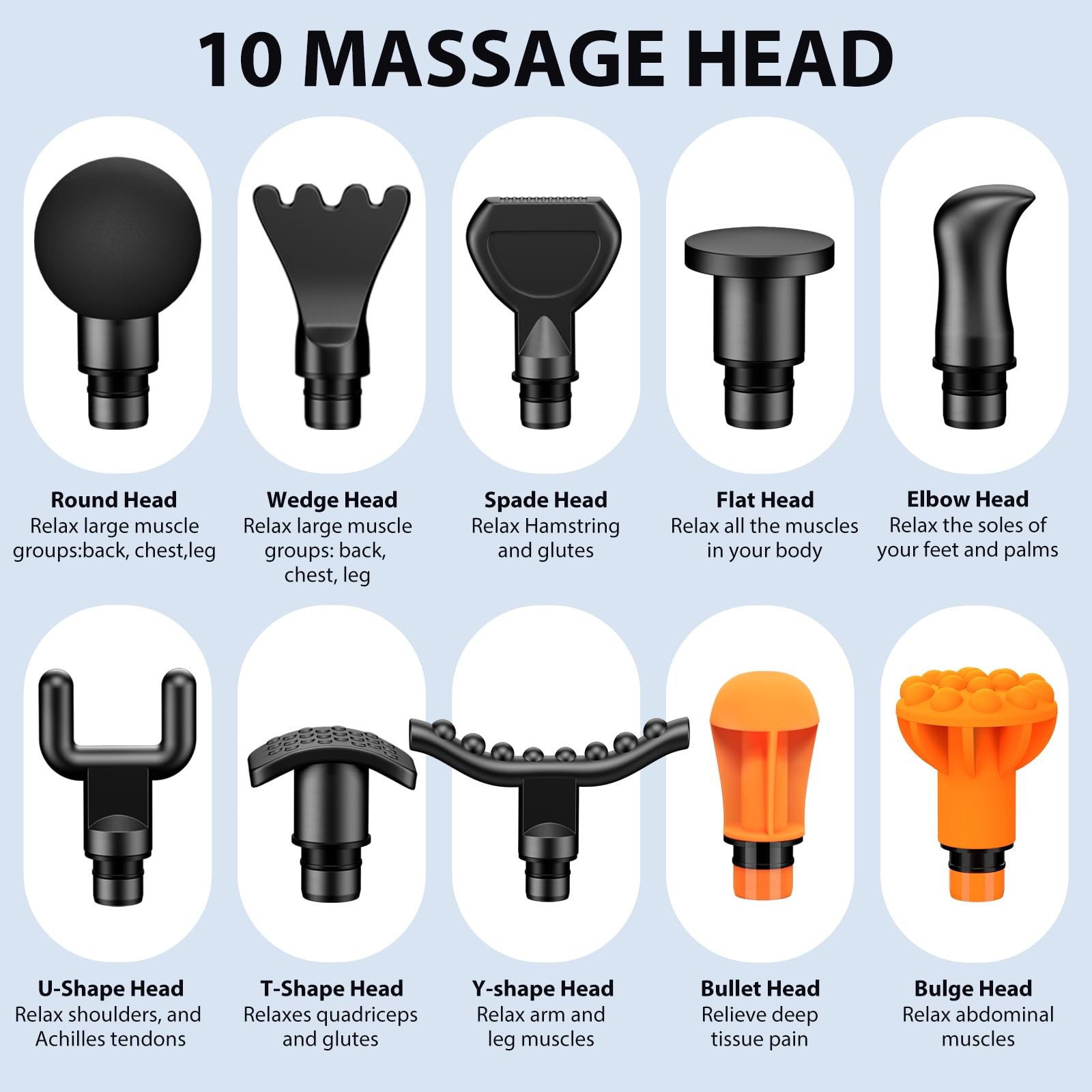 Toloco Massage Gun Deep Tissue Percussion Massage Gun 10 Replacement Heads