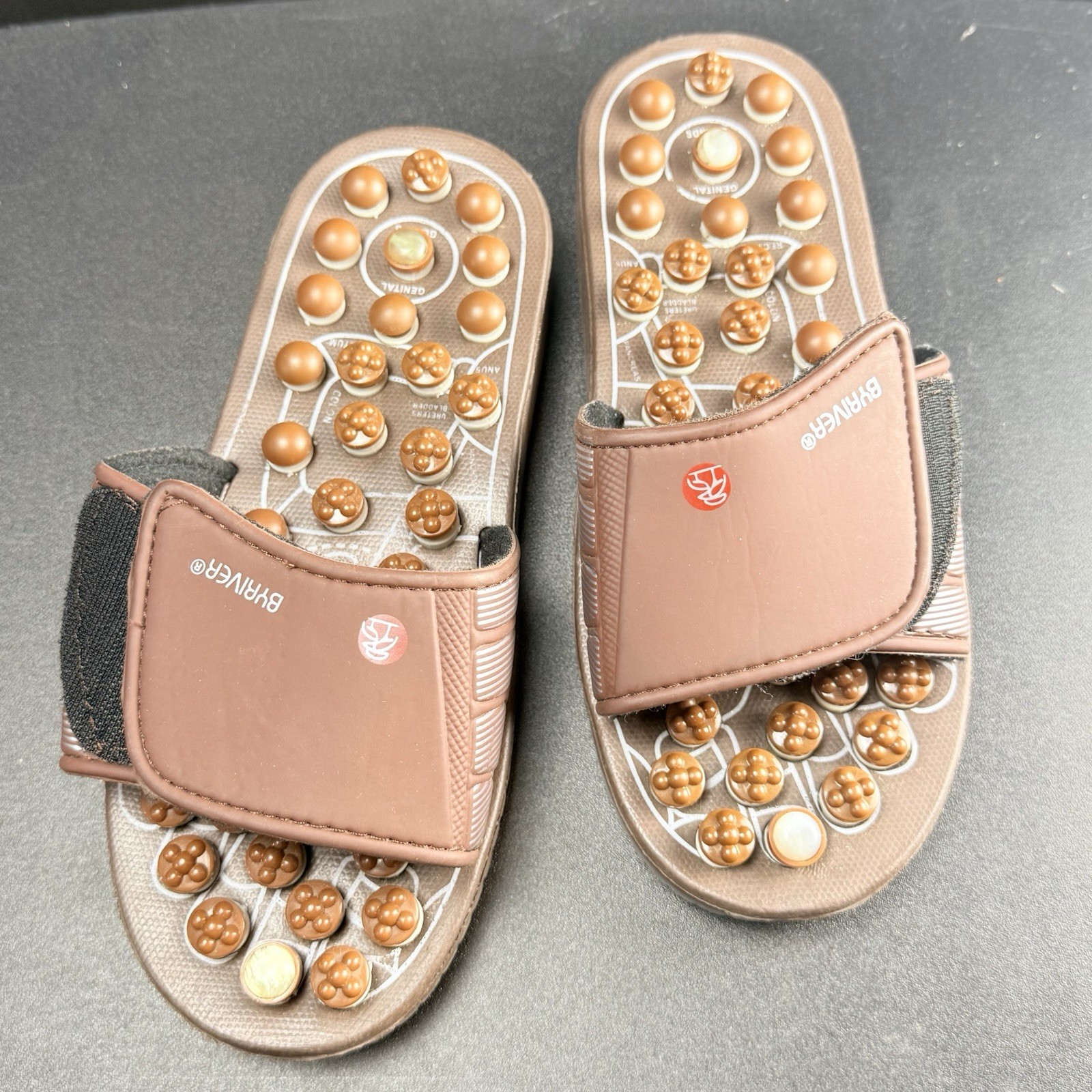 Byriver Reflexology Foot Acupressure Pressure Point Massage Sandals Size Small