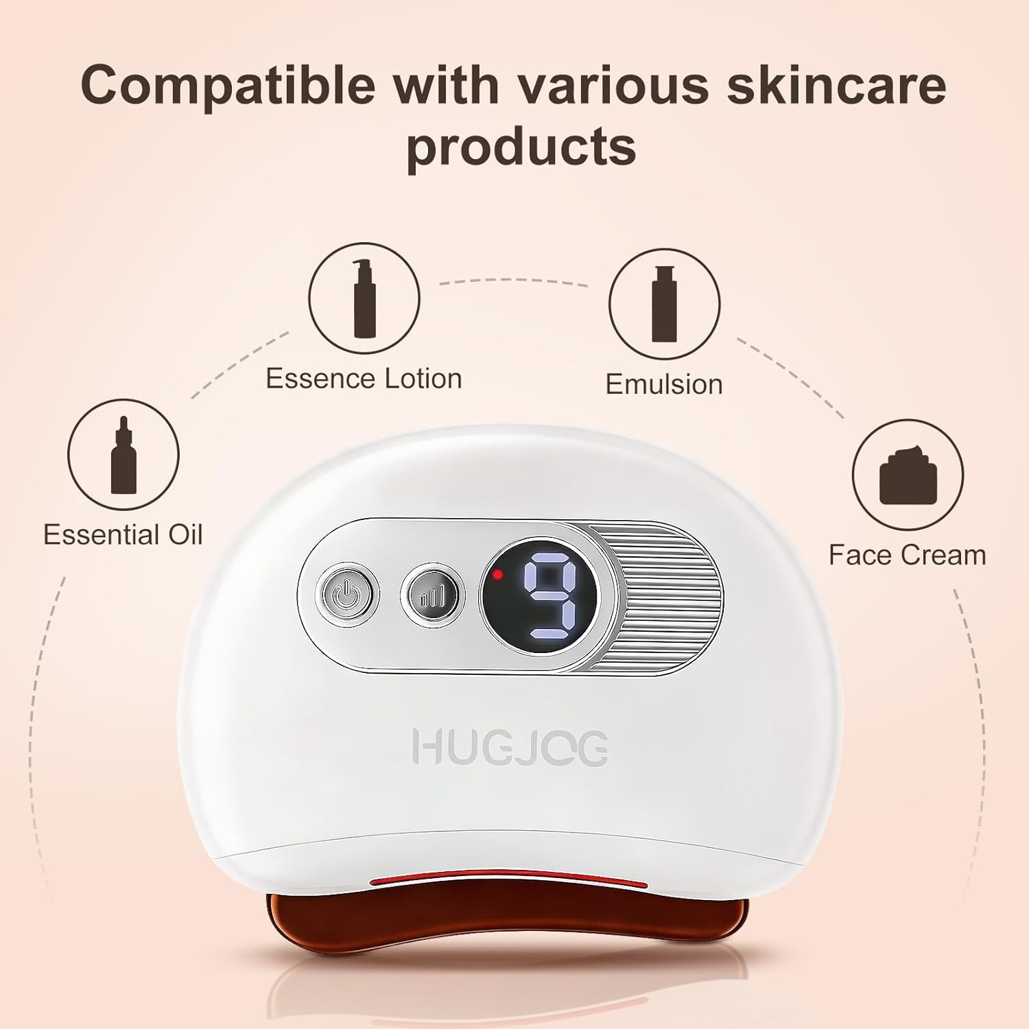 Electric Gua Sha Facial Tool Red Light Heat Vibration Face Neck Lifting Massager