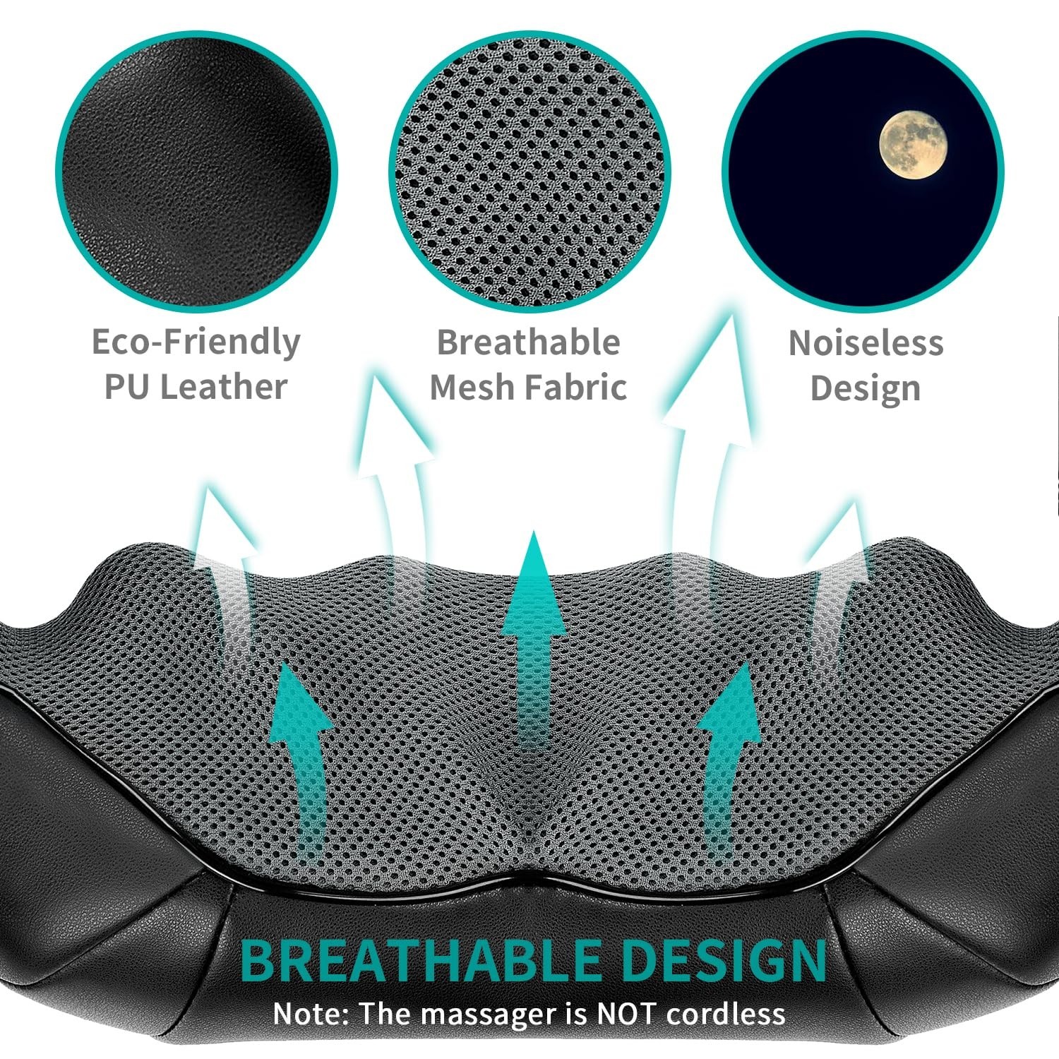 Nekteck Shiatsu Neck Massager for Pain Relief Deep Tissue with Heat, 3D Knead…