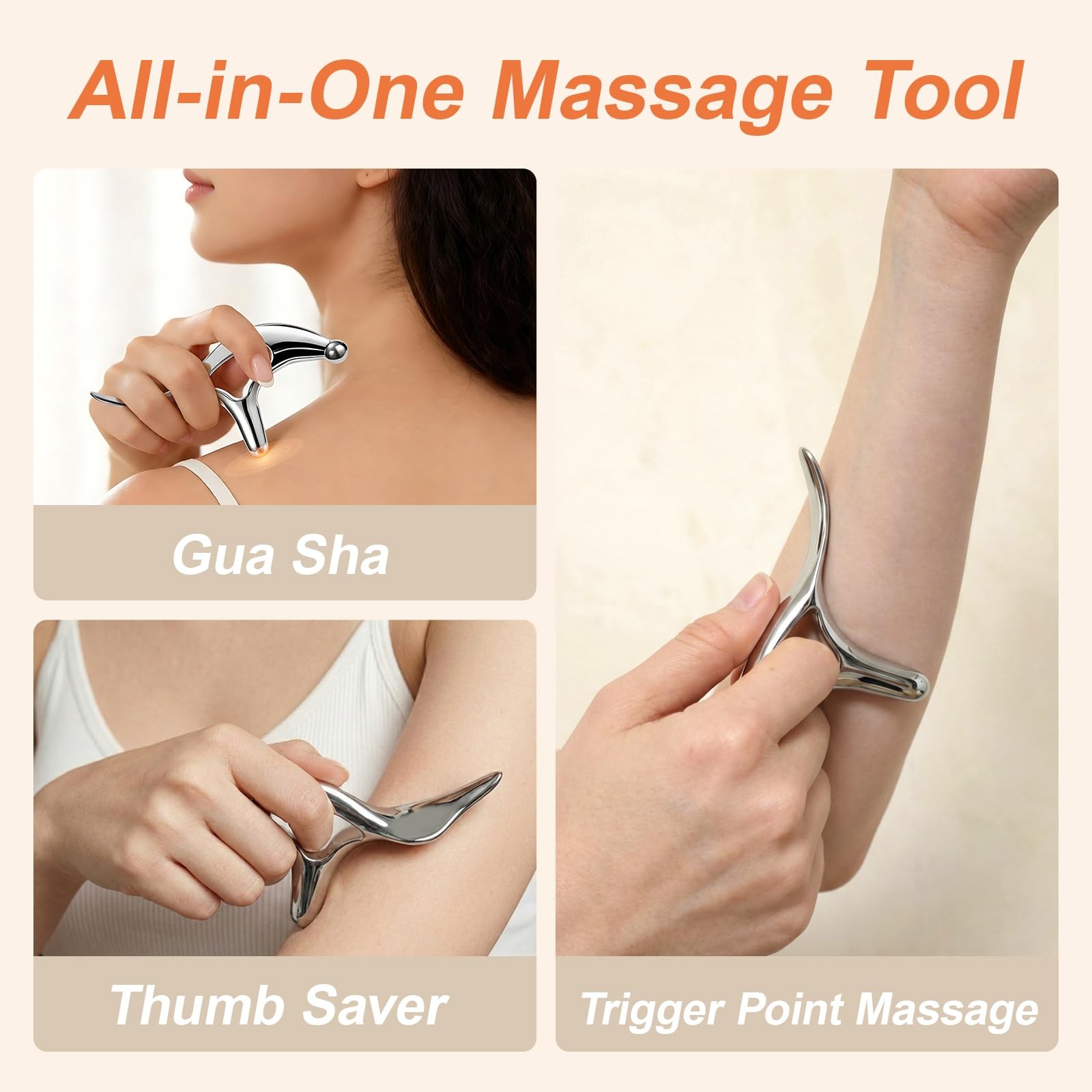 Pressure Point Massage Tool for Deep Tissue – Metal Muscle Scraper Gua Sha To…