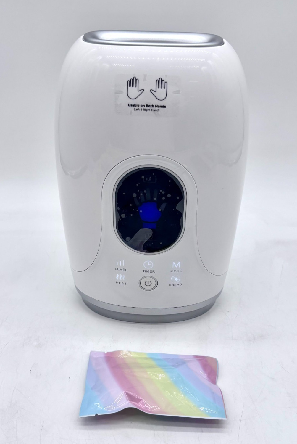 Uladis Rechargeable Hand Massager With Heat And Compression – White